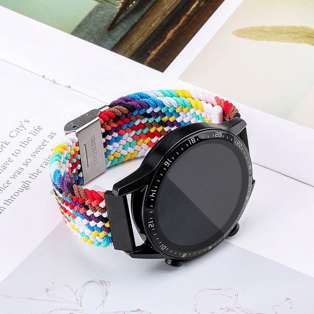 Sunicol Uhrenarmband 20mm/ 22mm, verstellbar, Nylon geflochten, Ersatzarmband mit Schließe