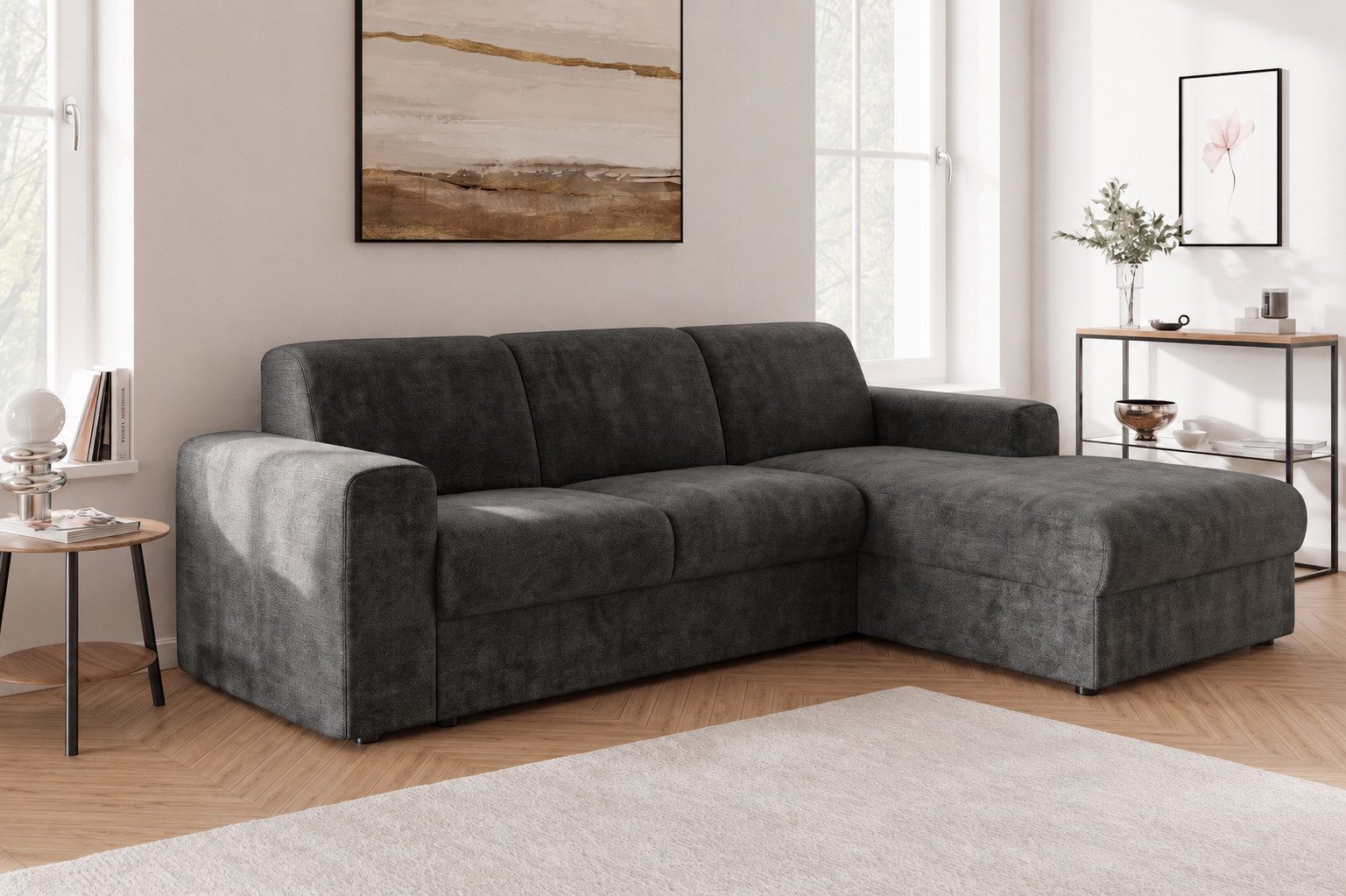 OTTO home Ecksofa BORNHOLM 2.0 L-Form, Breite 220 cm, Verlässliche Qualität, Struktur, Recamiere links/rechts bestellbar, Bezug - Chenille oder Struktur