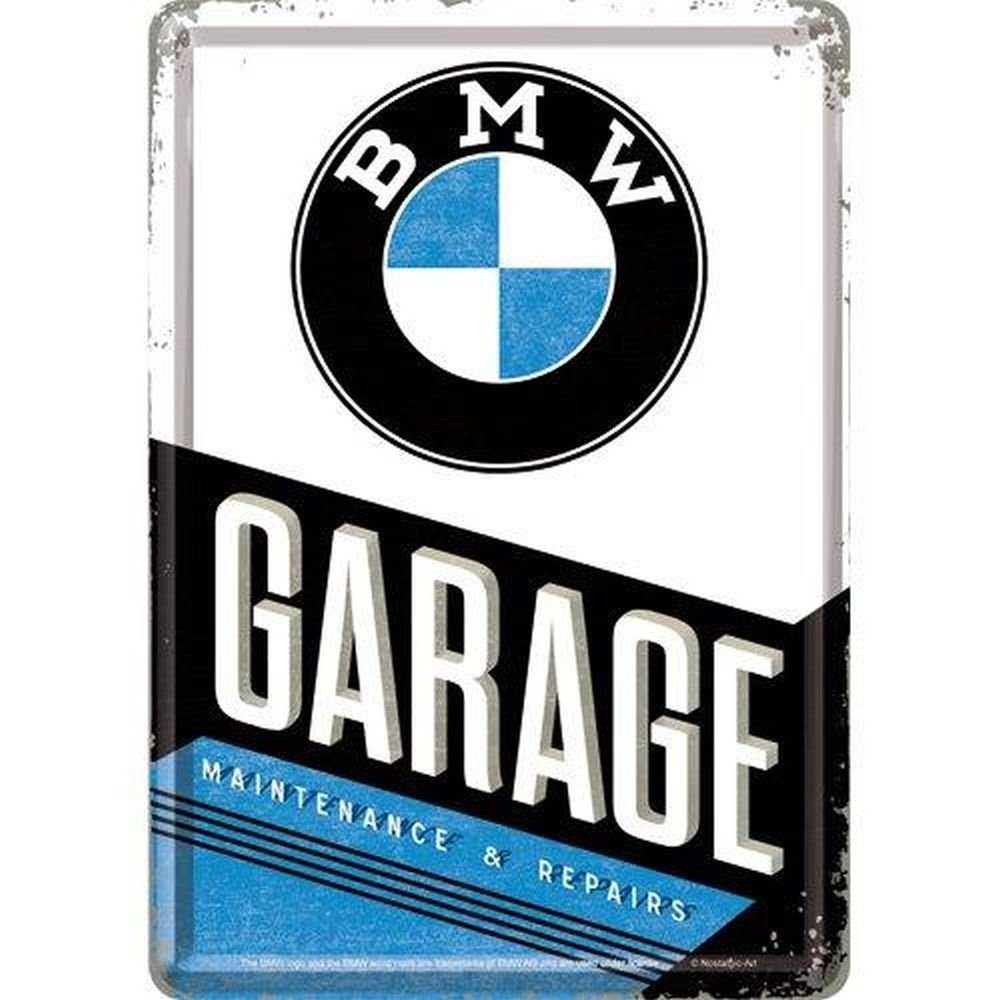 Nostalgic-Art Metallschild Blechpostkarte - BMW - BMW Garage