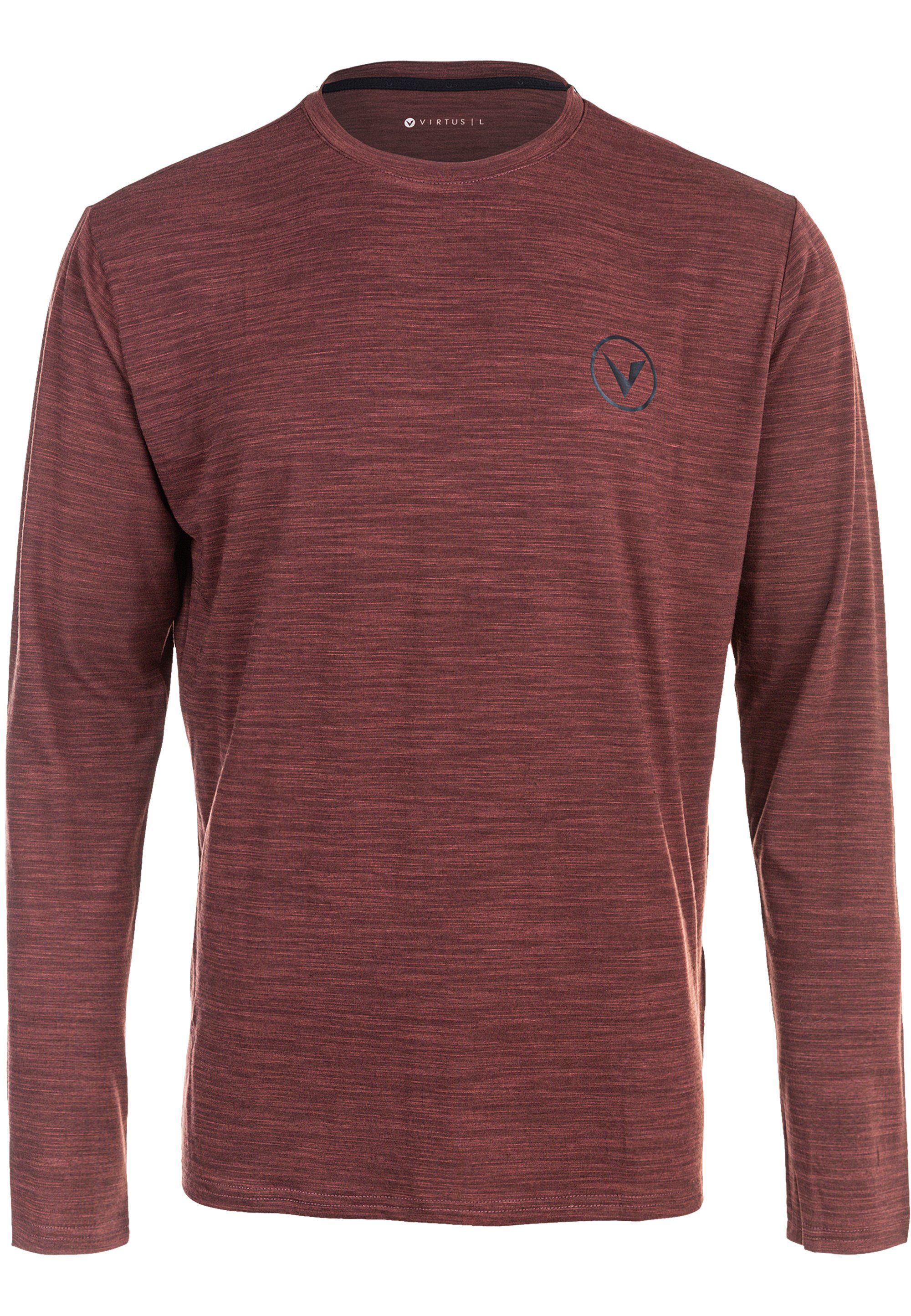 Virtus Langarmshirt JOKERS M L/S Quick mit Dry-Technologie innovativer (1-tlg) bordeaux-meliert