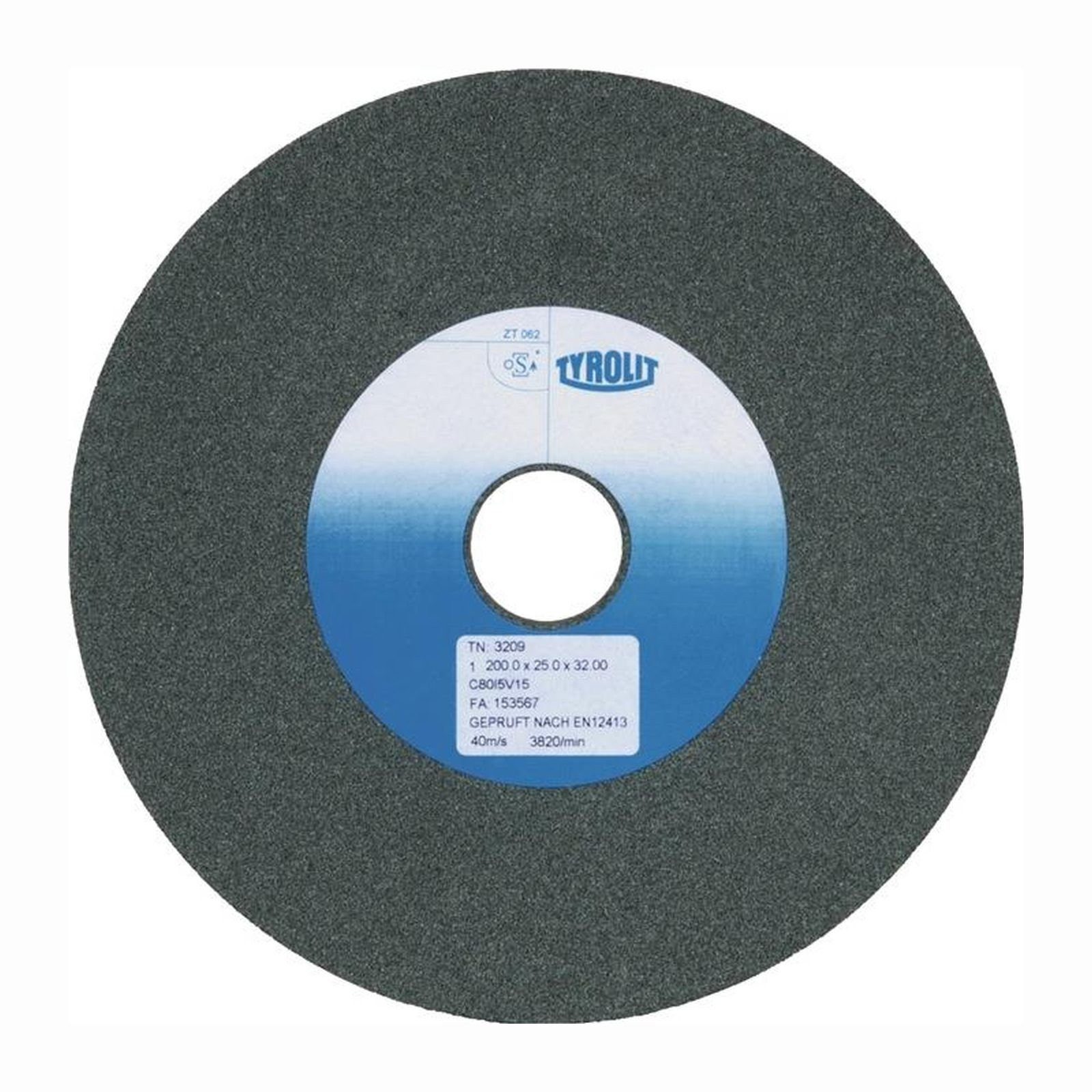 TYROLIT Schleifscheibe TYROLIT Schleifbockscheibe Ø 200 x B 25 x 32 mm Körnung 80 Silici...