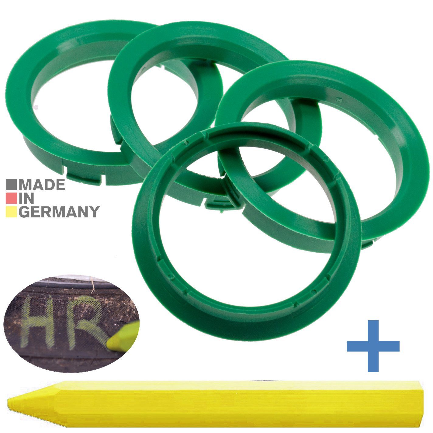 Grün 64,0 Reifen mm + 1x Maße: x RKC Ringe 4X Fett Zentrierringe Stift, Kreide Felgen Reifenstift 56,1