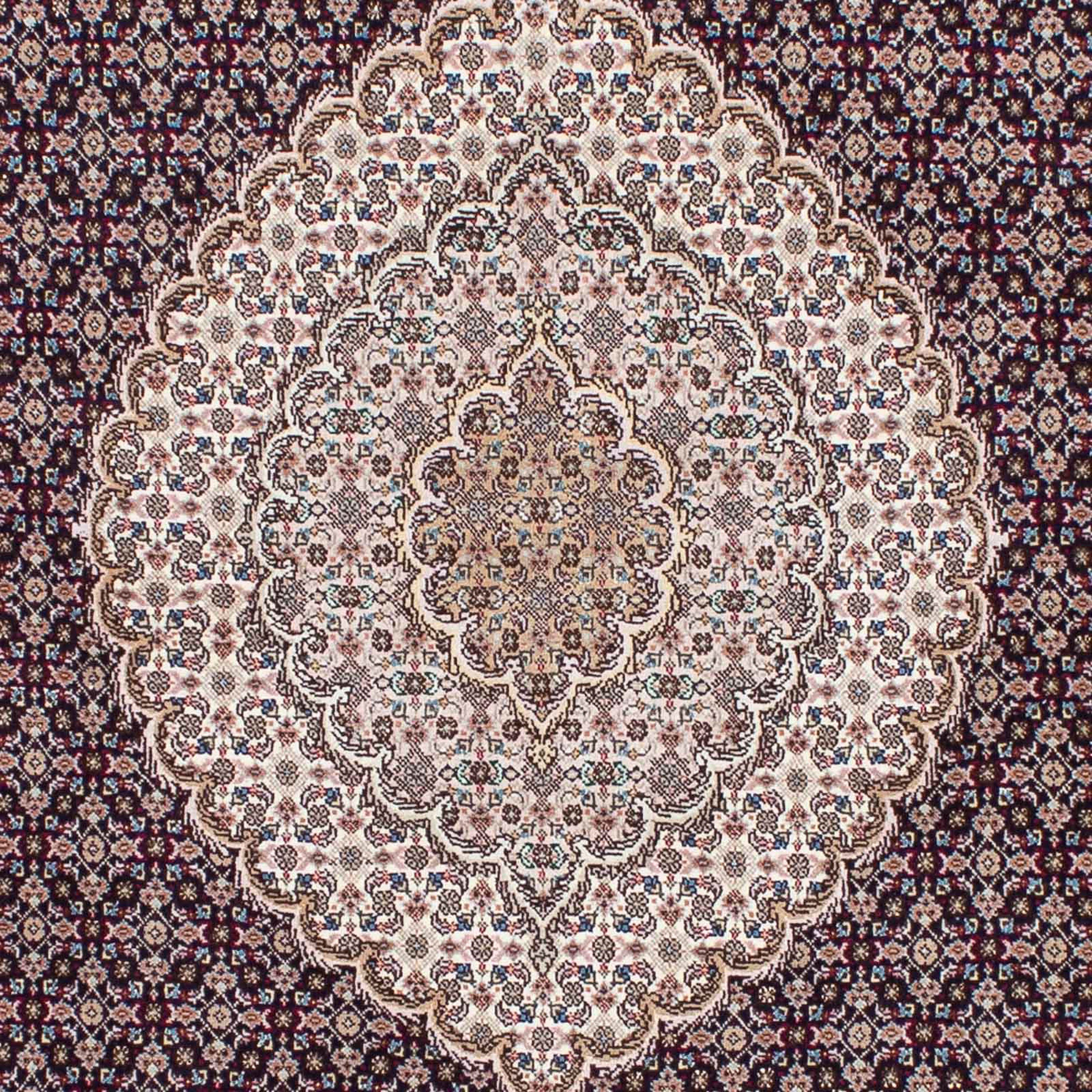 Orientteppich Perser - rechteckig, - Höhe: mm, 156 x Täbriz Wohnzimmer, hellbraun, mit 205 Handgeknüpft, morgenland, - Einzelstück 10 Zertifikat cm