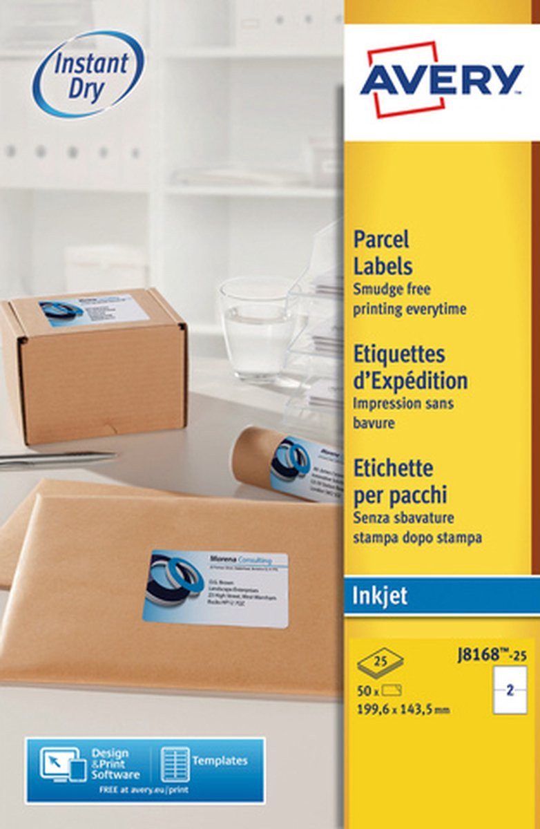 AVERY Etiketten J8168-25 Inkjet Drucker Etikett 199,6x144,5mm