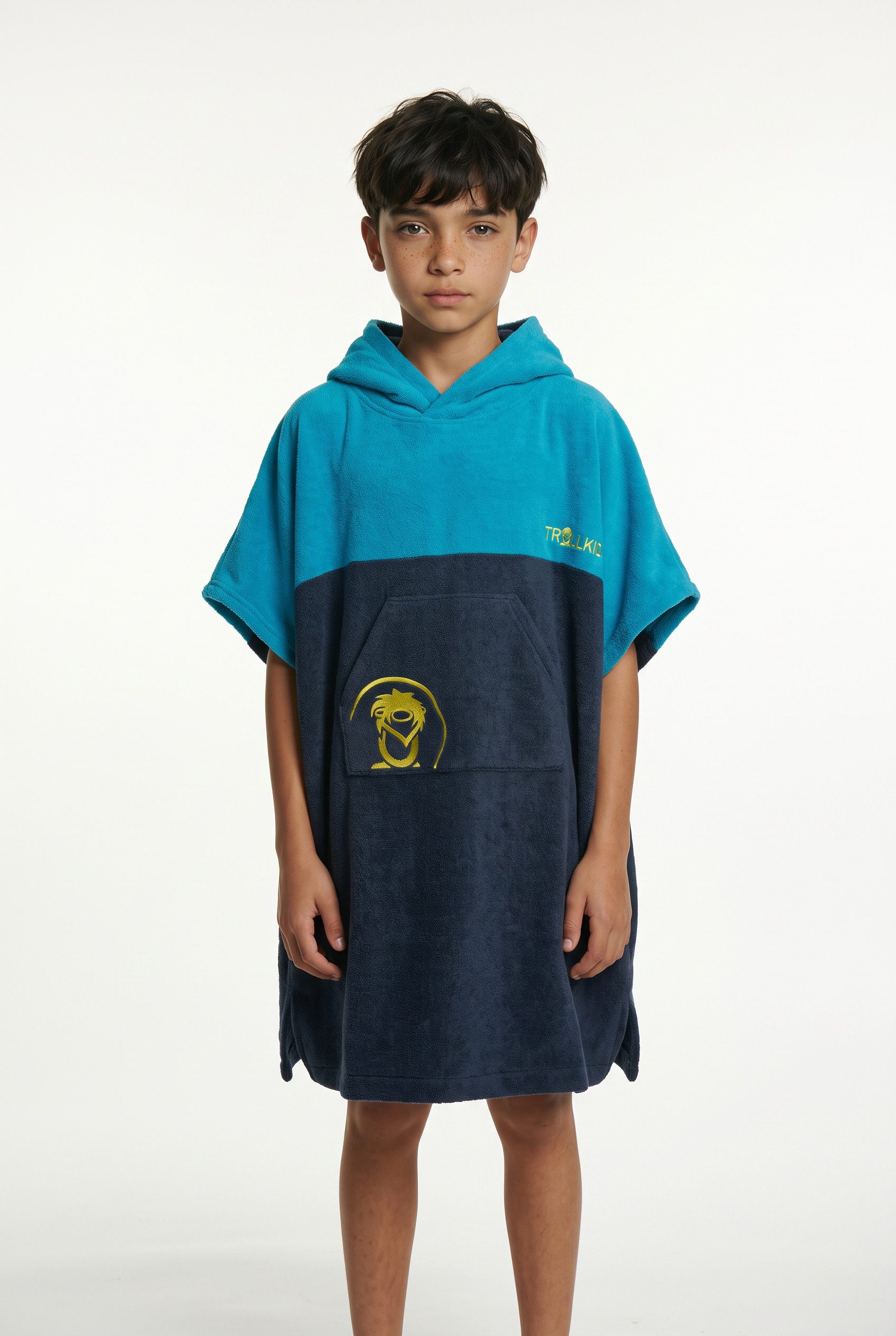 TROLLKIDS Badeponcho Kids Kvalvika Surf Poncho, aus Polyester, bequeme Passform, für Kinder und Jugendliche