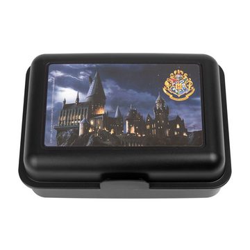 United Labels® Lunchbox Harry Potter Brotdose - Hogwarts Lunchbox mit Trennwand Schwarz, Kunststoff (PP)