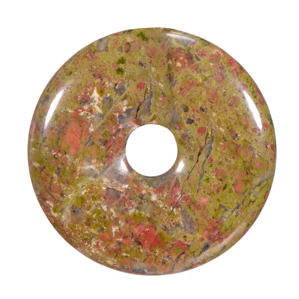 Morella Kette mit Anhänger Morella Damen Halskette 80 cm mit Donut Edelstein Anhänger (1-tlg), Damenkette mit Edelstein, Chakra, im Samtbeutel