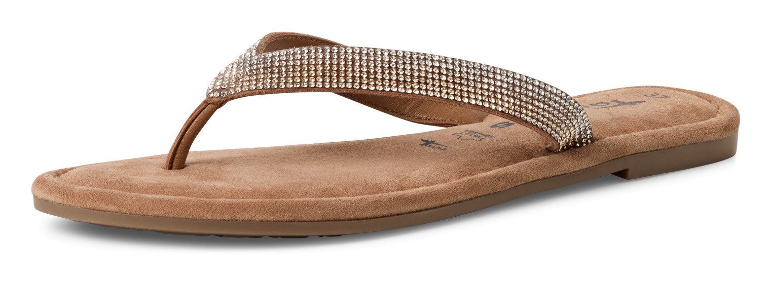 Tamaris Zehentrenner, Sommerschuh, Dianette mit funkelnden günstig online kaufen