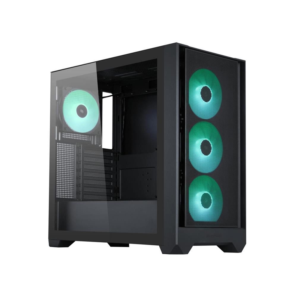 Silentware Корпуса ПК Flow 110 A-RGB Black, Meshfront, Glas-Seitenfenster, 4X 120mm RGB HDB Lüfter, ATX/mATX/ITX