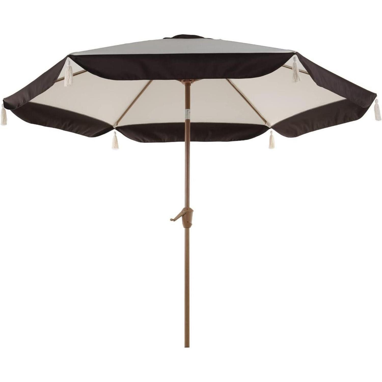 LuxusKollektion Balkonschirm Sonnenschirm Ø270cm Balkon Terrasse Fransen UV-Schutz 50+ Beige
