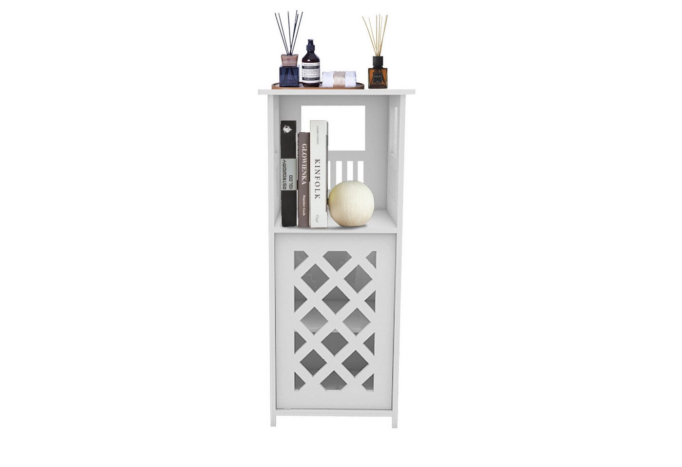 JEOBEST Badkommode Badschrank Beistellschrank, Platzsparend, Einfache Montage, weiß 56 x 22 x 24cm