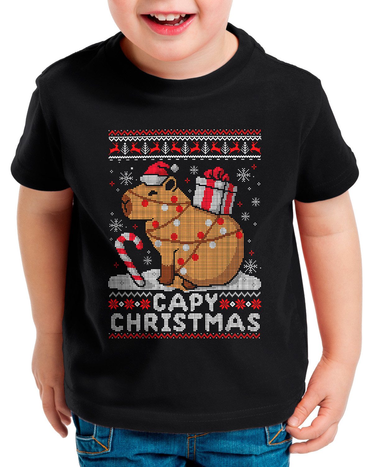 style3 T-Shirt Capybara Xmas capybaras capibara kapibara kapibarra ugly sweater