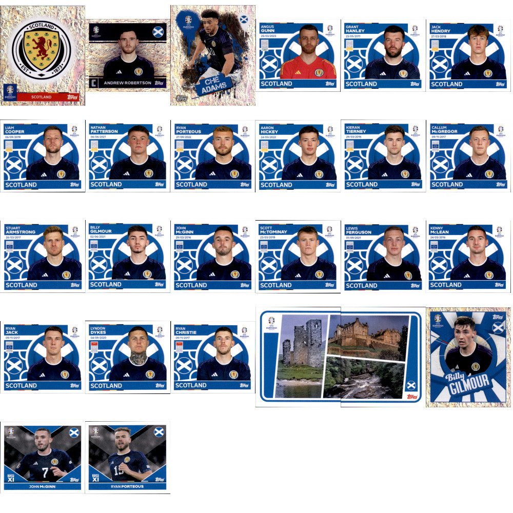 Topps Sammelkarte UEFA EURO 2024 Germany - Sammelsticker - Mannschaftspaket - Schottland