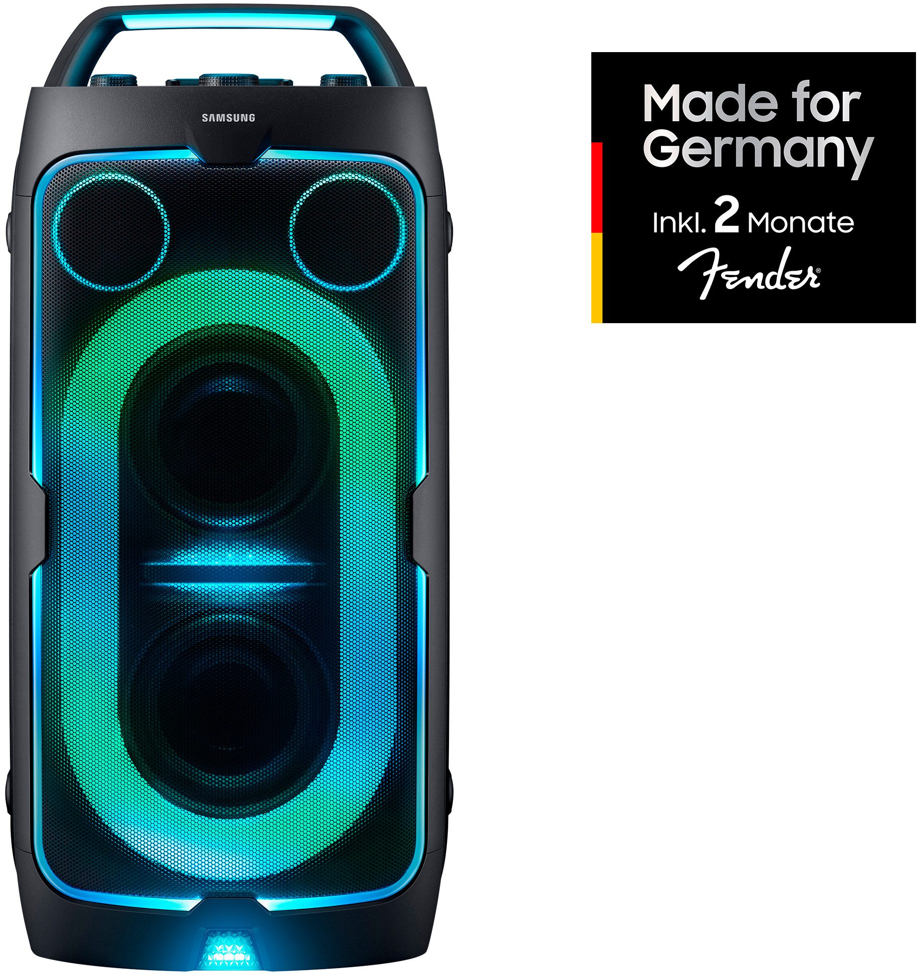 Samsung Sound Tower MX-ST50F (2025) Party-Lautsprecher 2.0 (Bluetooth, 240 W, Party Lights, Grip & Roll-Funktion, Waveguide-Technologie, 3 Bass-Modi)