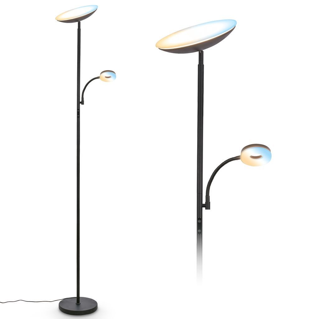 Briloner Leuchten Stehlampe, Farbwechsel, LED fest integriert, 6500K - Kaltweiß, 4000K - Neutralweiß, 3000K - Warmweiß, CCT Farbtemperatursteuerung - Warmweiß / Neutralweiß / Kaltweiß, 24x180x26 cm, Wohnzimmer, Büro, Schlafzimmer