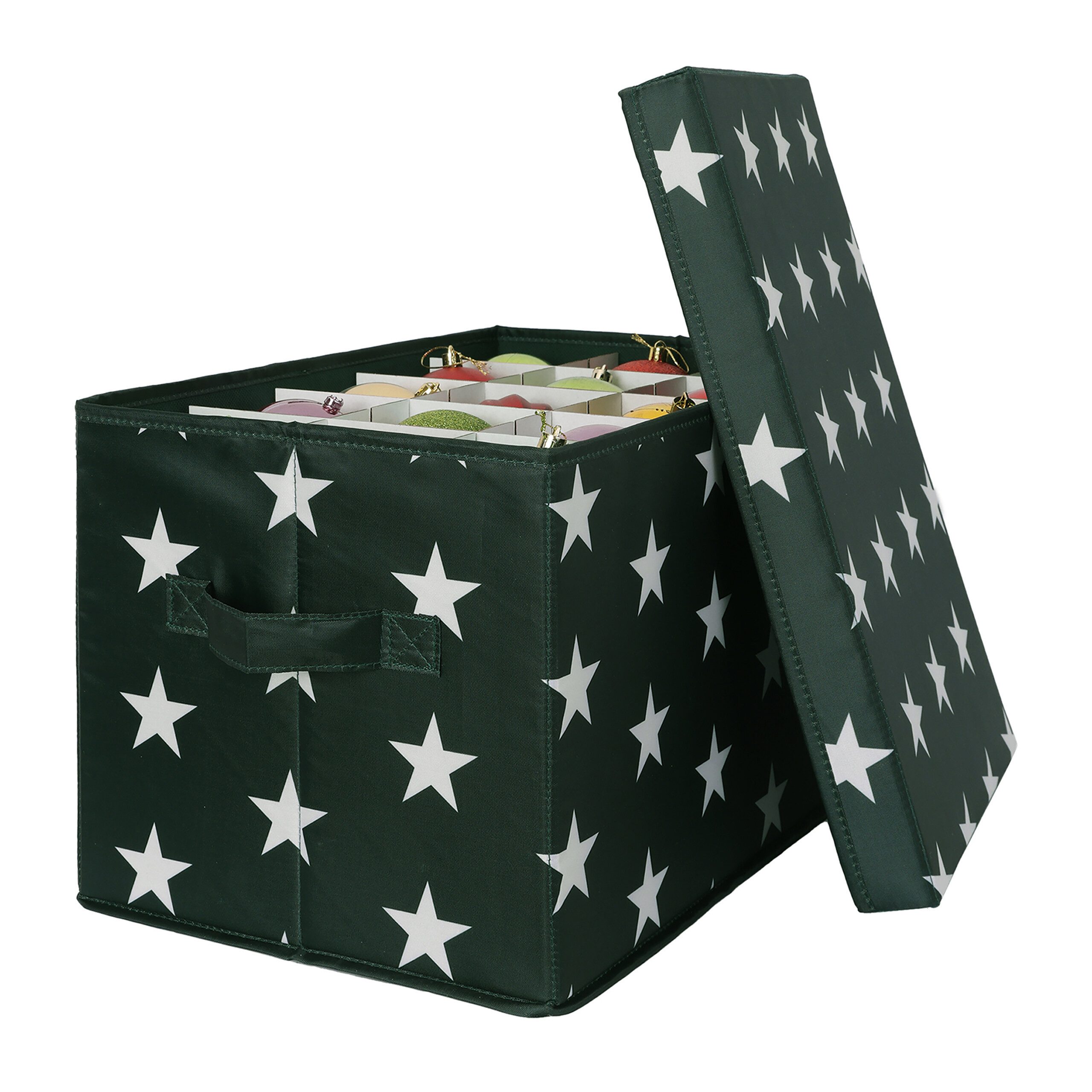 relaxdays Aufbewahrungsbox Weihnachtskugel Aufbewahrungsbox, grün