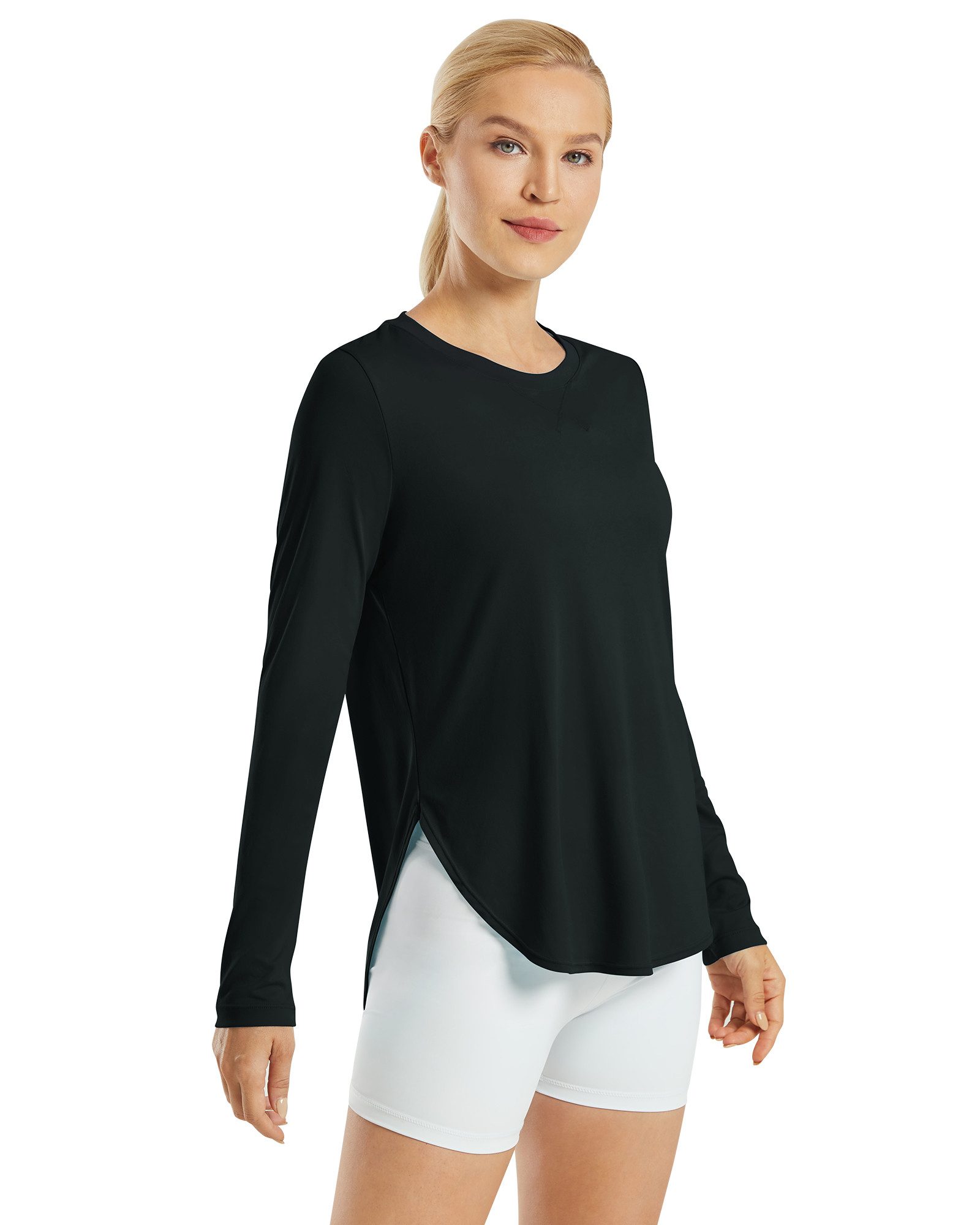 G4Free Langarmshirt Damen Langarmshirt UPF 50+ Atmungsaktiv Trainingsshirt UPF 50+ UV-Schutz,Schnelltrocknend,Atmungsaktiv, Hohe Seitenschlitze