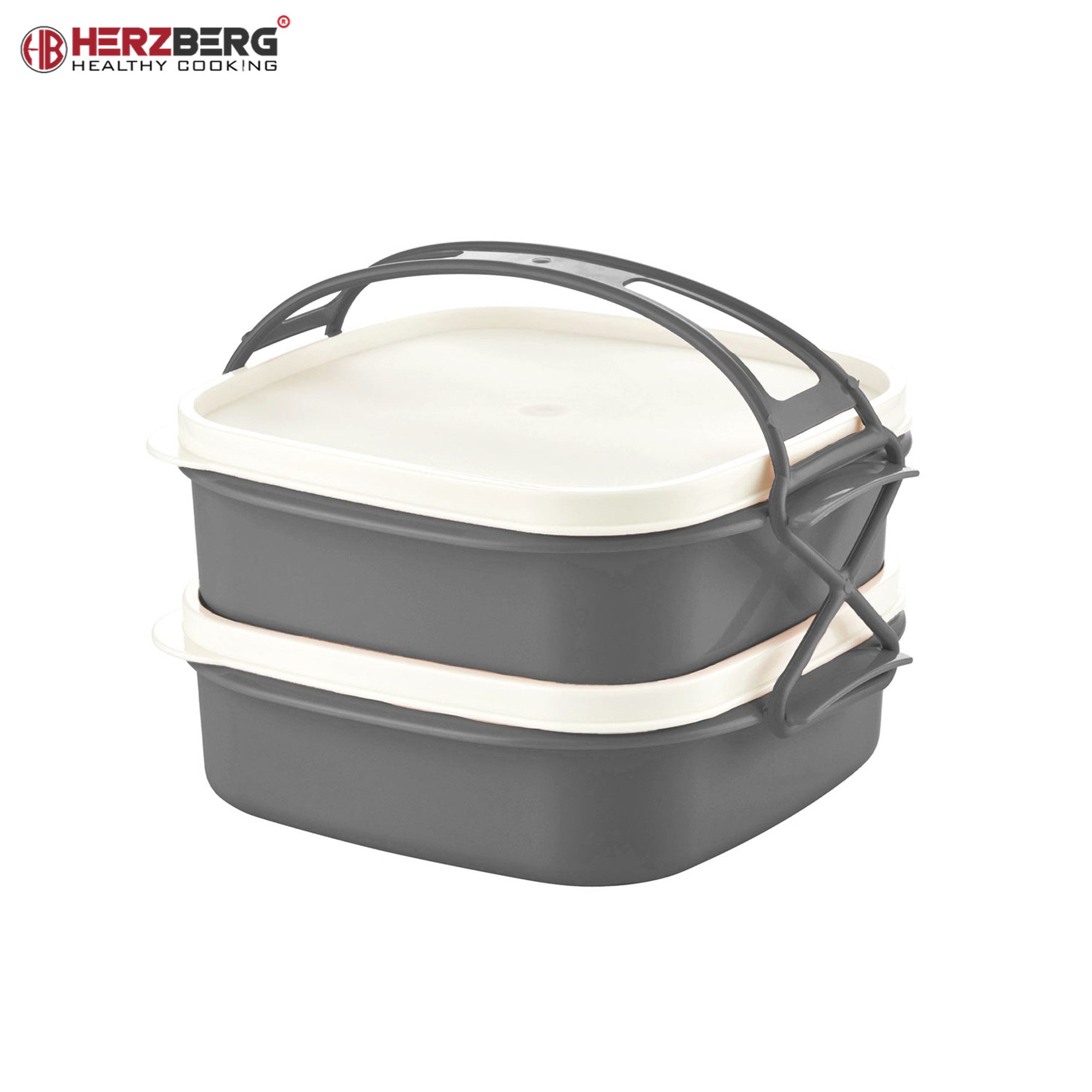 Herzberg Lunchbox Herzberg 2 lagige Tetra Lunchbox Größe ca. 21,5 cm x 19,5 cm x 15,3 cm, Polyprophylen (PP), (2-tlg)