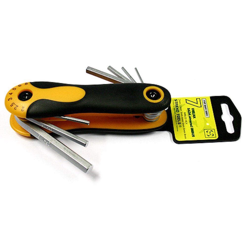 PROREGAL® Steckschlüssel Sechskantschlüssel Set Set 7 Stück, 2.0 - 8,00mm, Falten