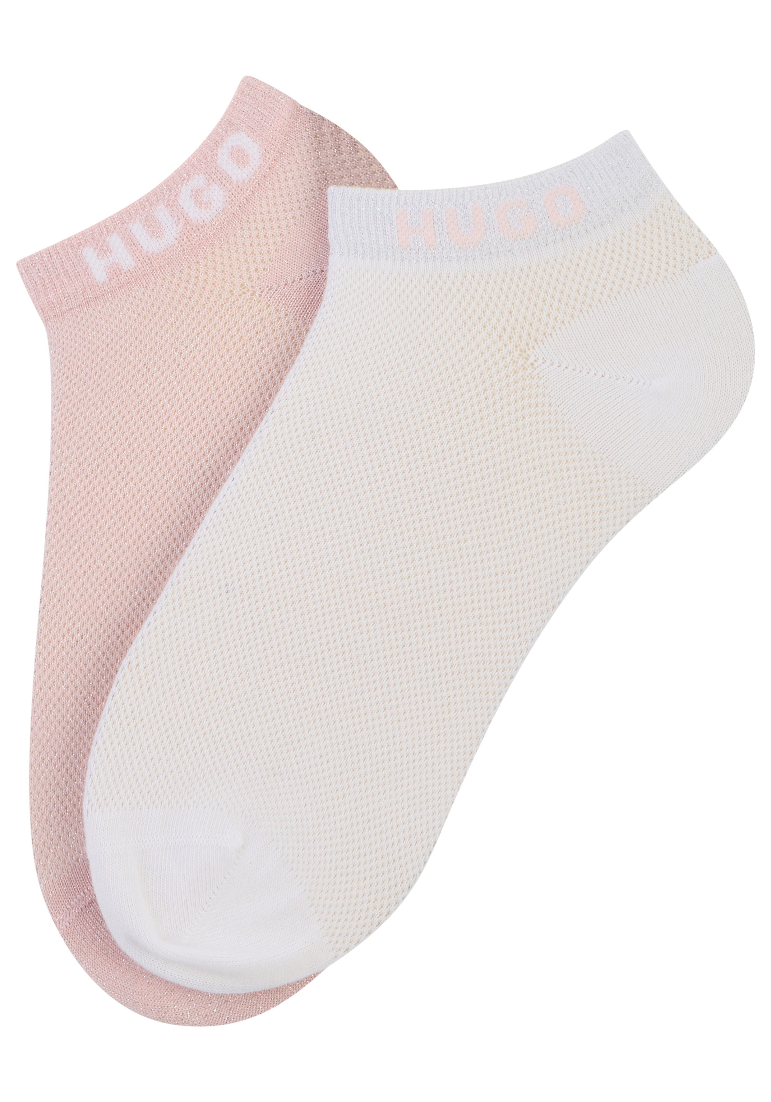 HUGO Sneakersocken 2P AS SHINY PIQ CC W (3-Paar) leicht schimmernd