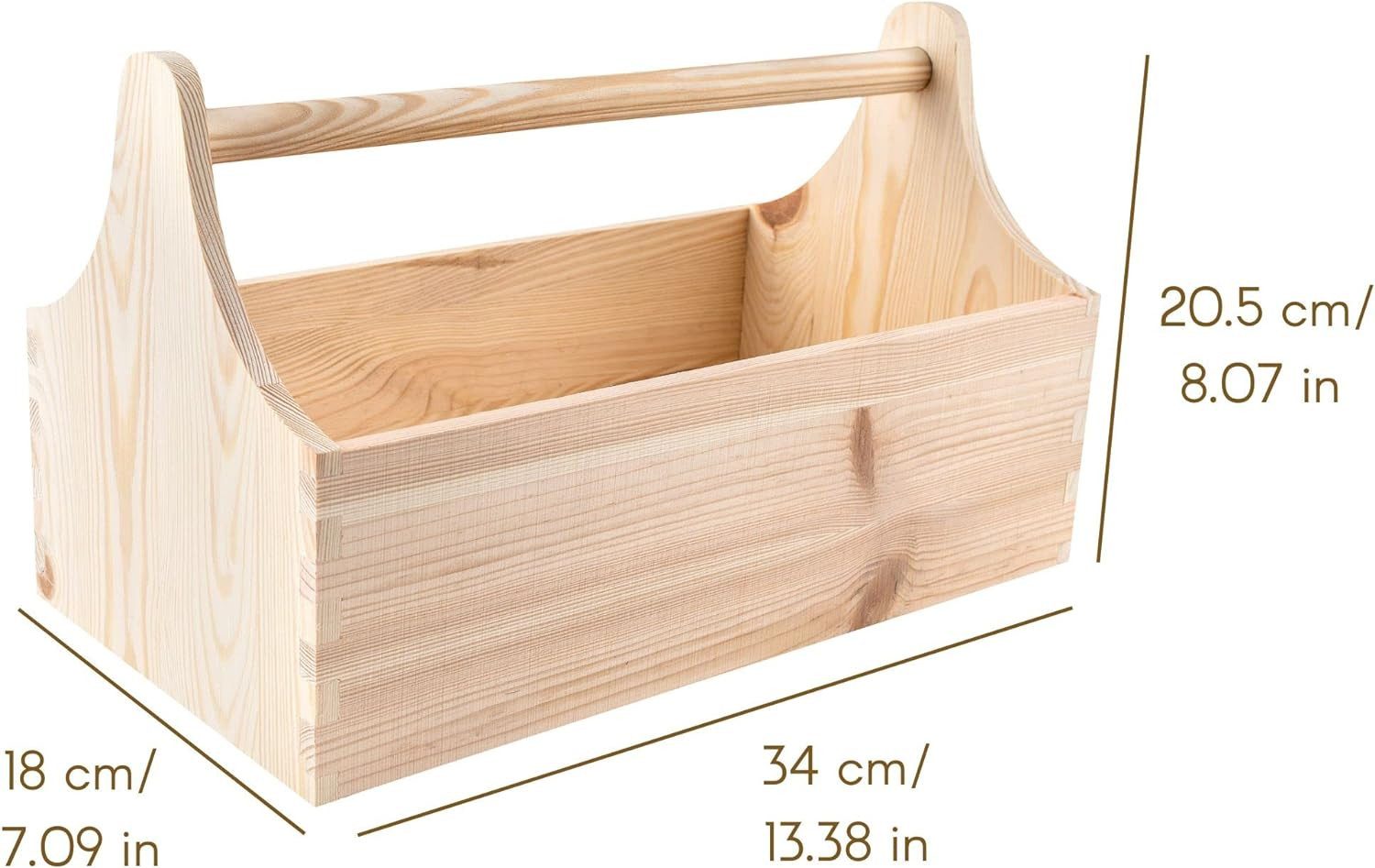 Creative Deco Werkzeugkoffer Werkzeugkasten aus Holz 34 x 18 x 20,5 cm Werkzeugkiste Toolbox