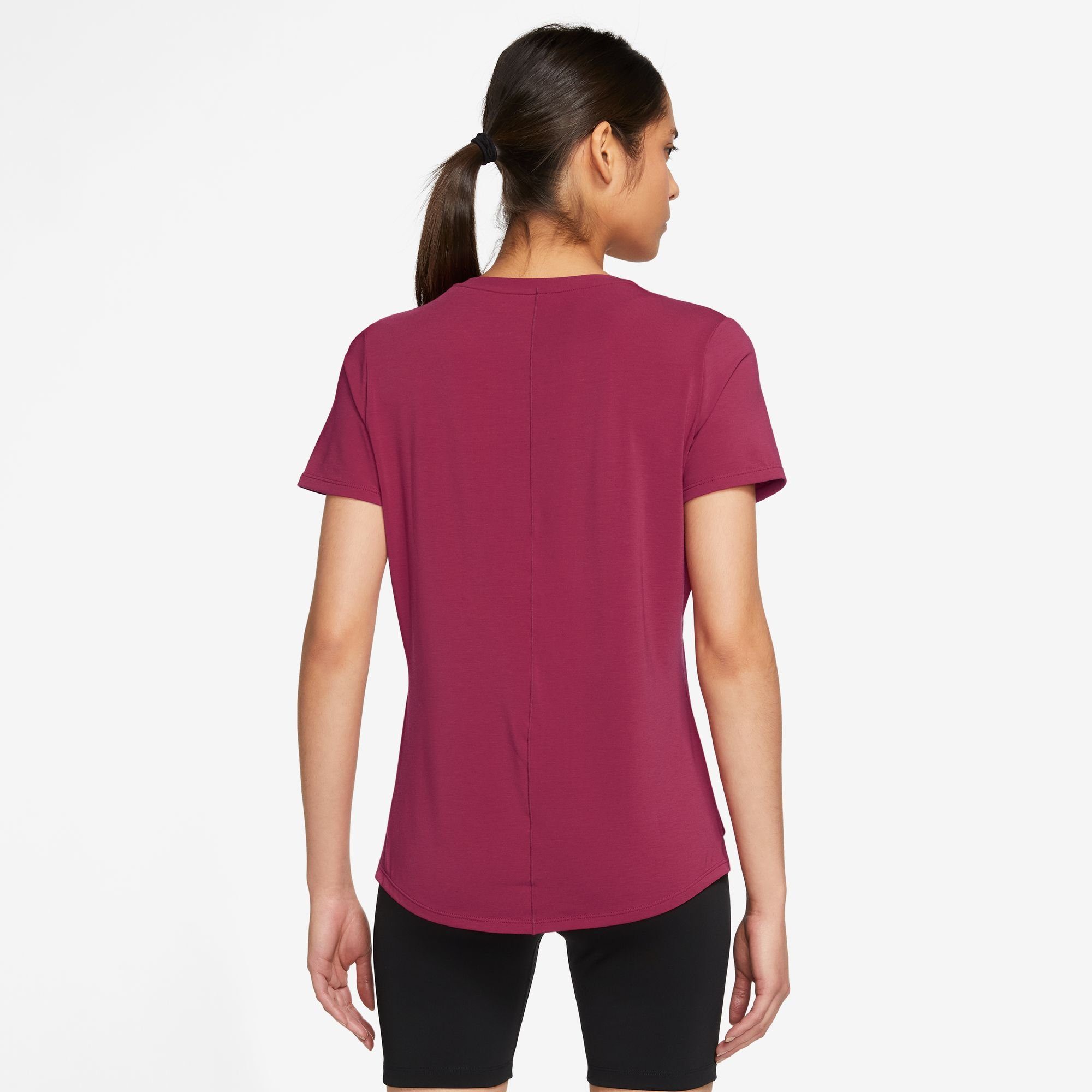 TOP FIT Nike NOBLE ONE SHORT-SLEEVE SILV DRI-FIT LUXE RED/REFLECTIVE WOMEN'S UV STANDARD Trainingsshirt