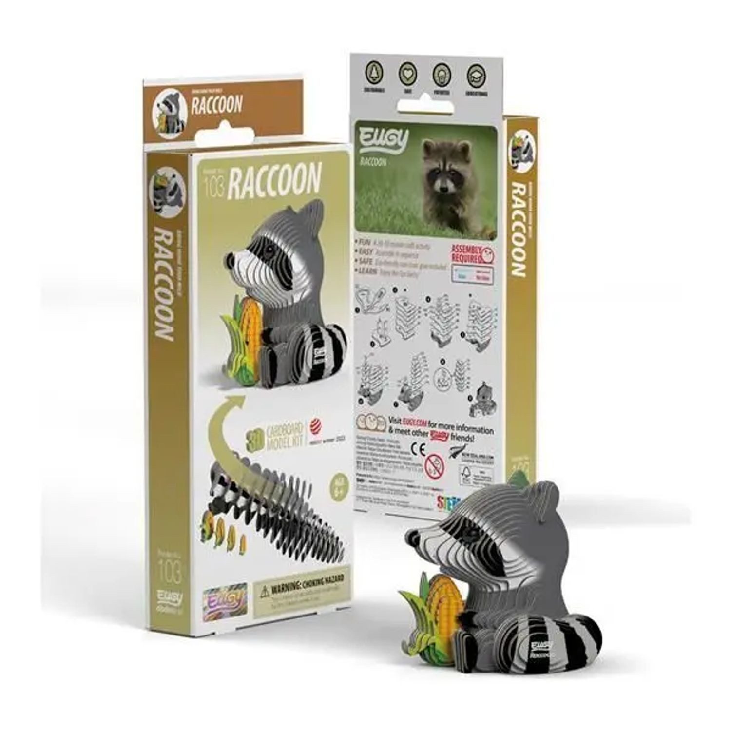 Eugy Spiel EUGY 3D Bastelset Waschbär