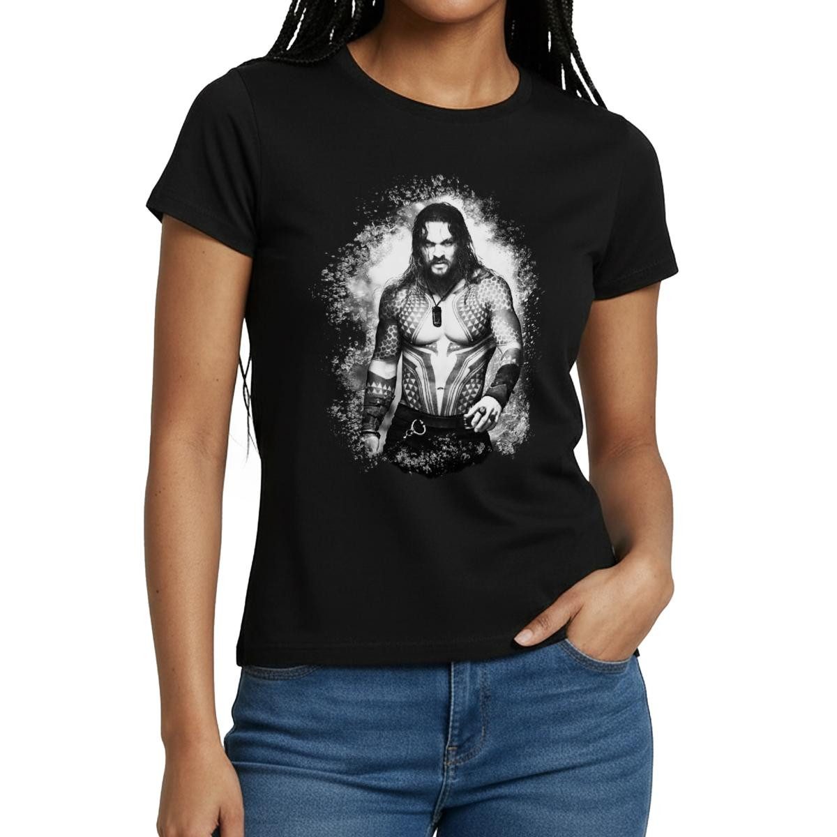 Spreadshirt T-Shirt Aquaman Film Aquaman Kampfbereit Frauen T-Shirt (1-tlg)