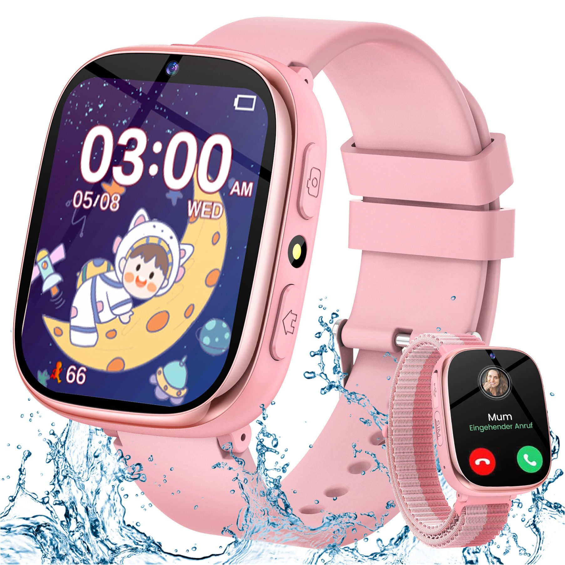 2025 Neueste 2G Smartwatch Kinder mit Telefonfunktion und 32 Spiele Smartwatch