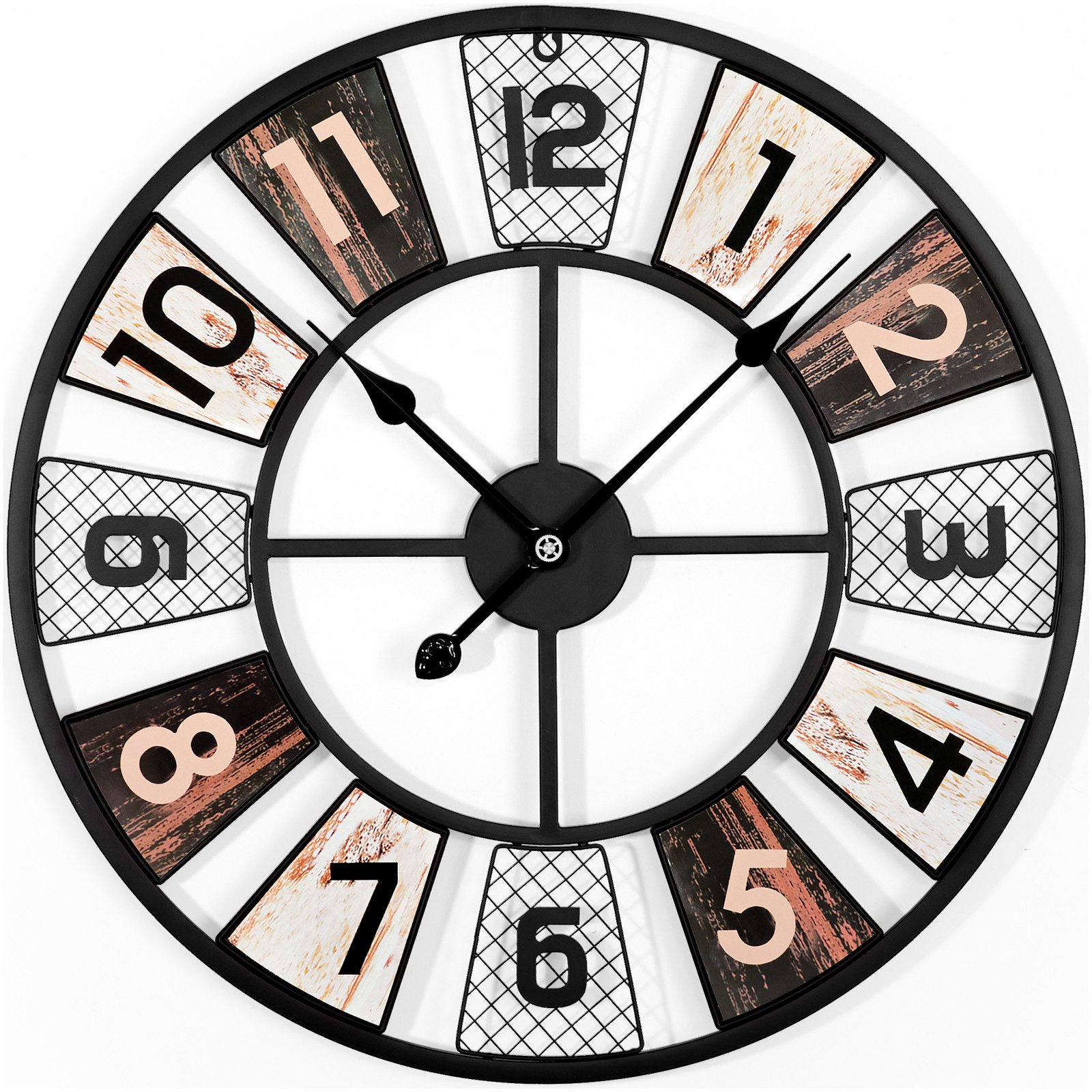 Yorbay Wanduhr Große Wanduhr 60cm Wohnzimmer Modern Wanduhr Rund Metall (Uh günstig online kaufen