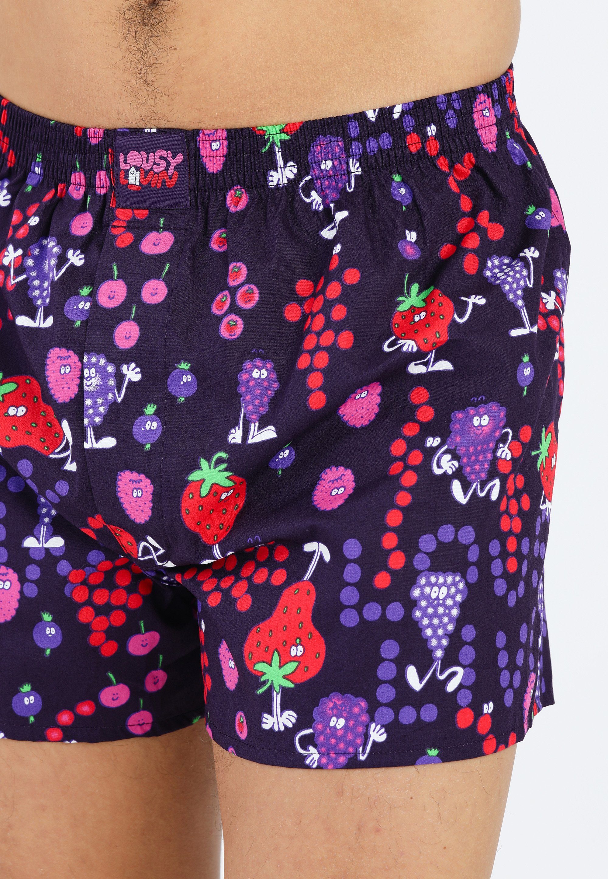 Lousy Livin Boxershorts mit im 2er-Pack Design & Cherry buntem Berry