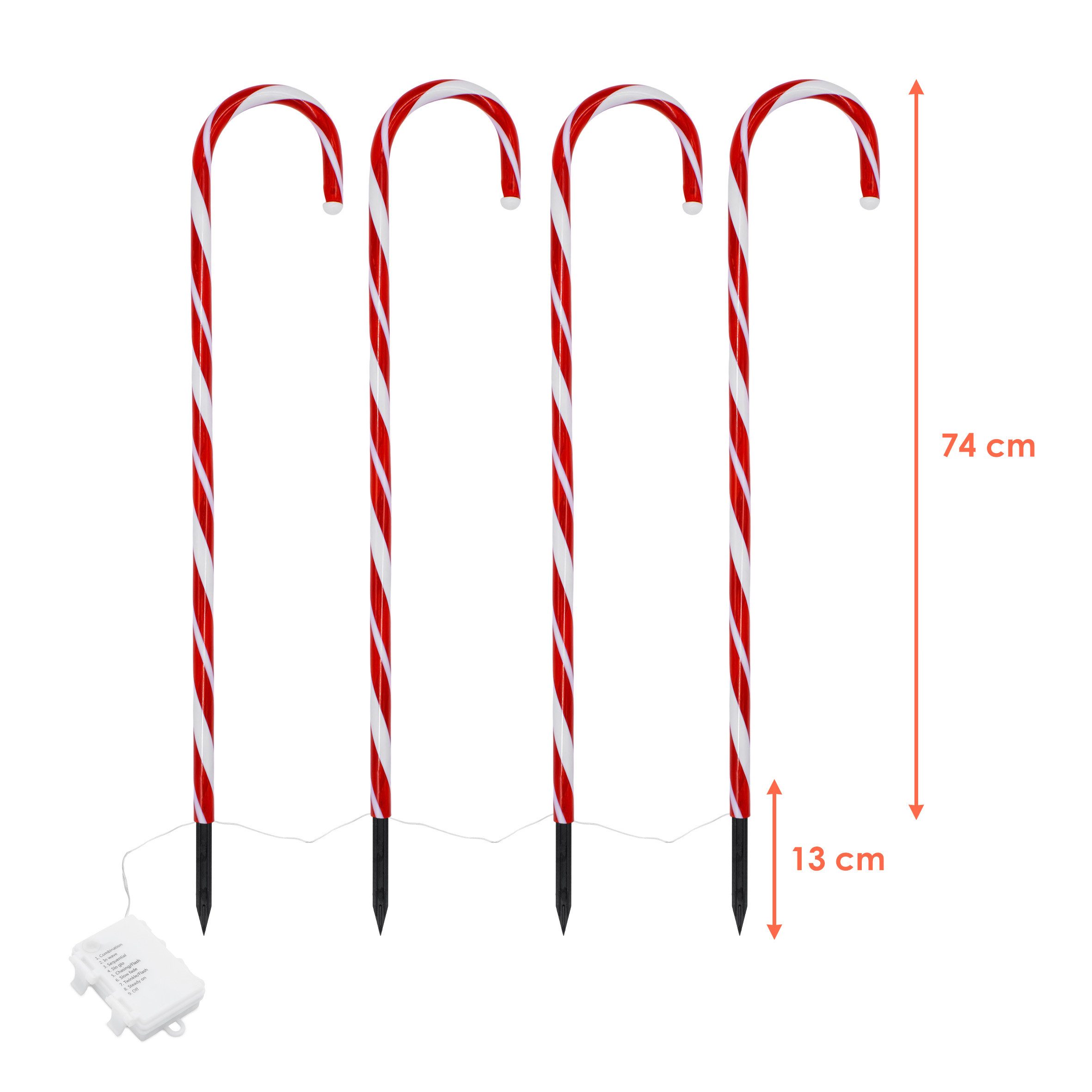 Spetebo Gartenstecker LED Zuckerstangen mit Timer günstig online kaufen