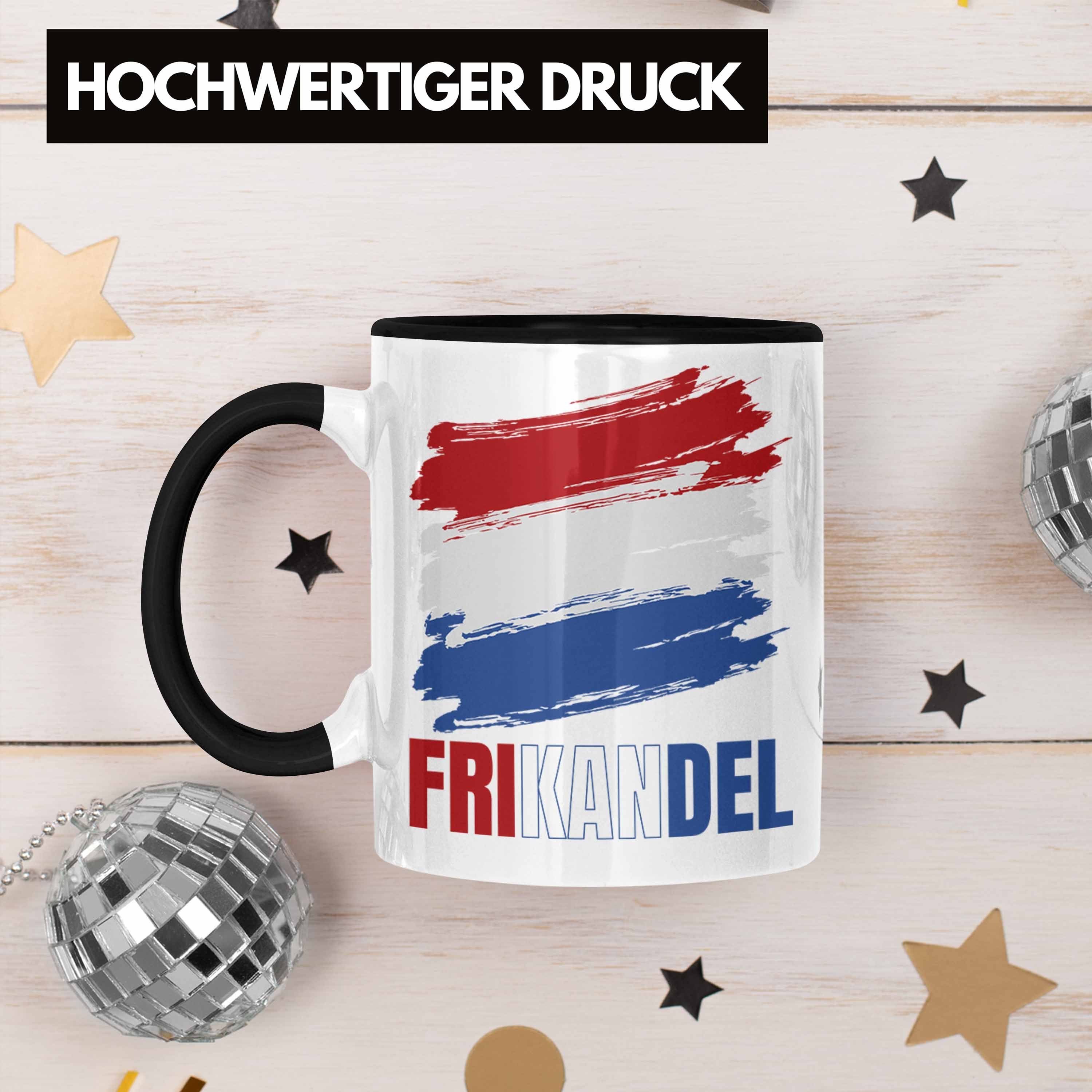 Trendation Tasse Fan Tasse Holländer Holland Frikande Kaffee-Becher Schwarz Geschenk