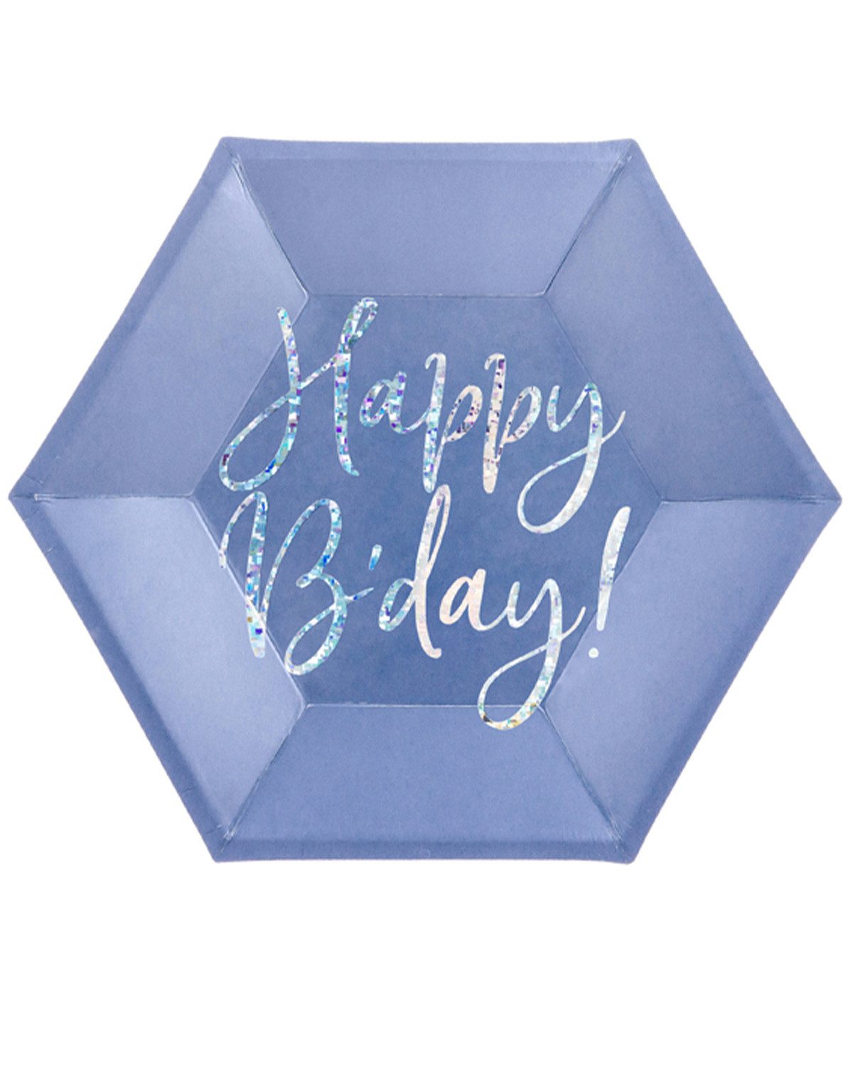 partydeco Pappteller Pappteller 'Happy B'day' 20cm/6Stk., Marineblau
