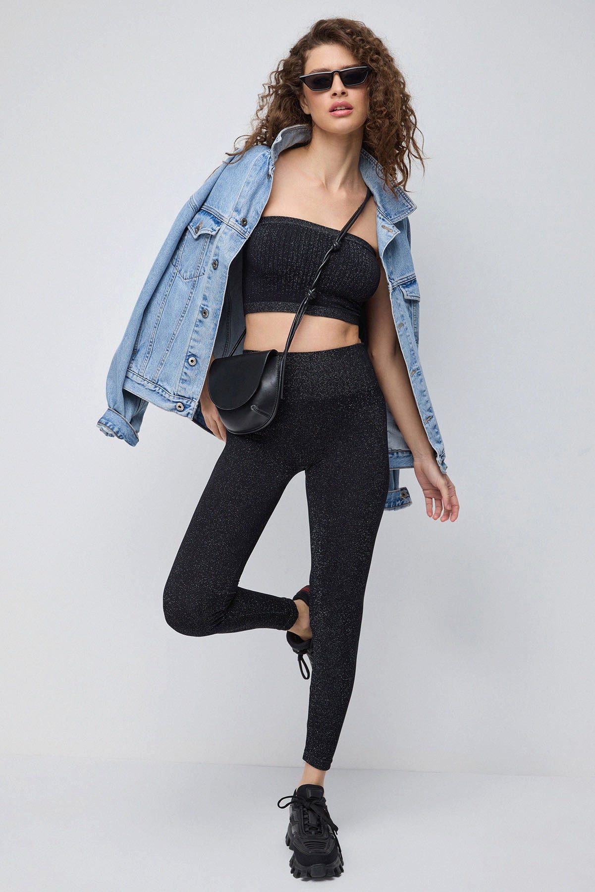 No Matter What Crop-Top Nahtloses, glitzerndes Crop-Top