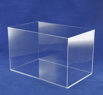 Hansen Werbetechnik Vitrine Vitrine / Schaukasten aus Acrylglas rechteckig mit transparentem Boden