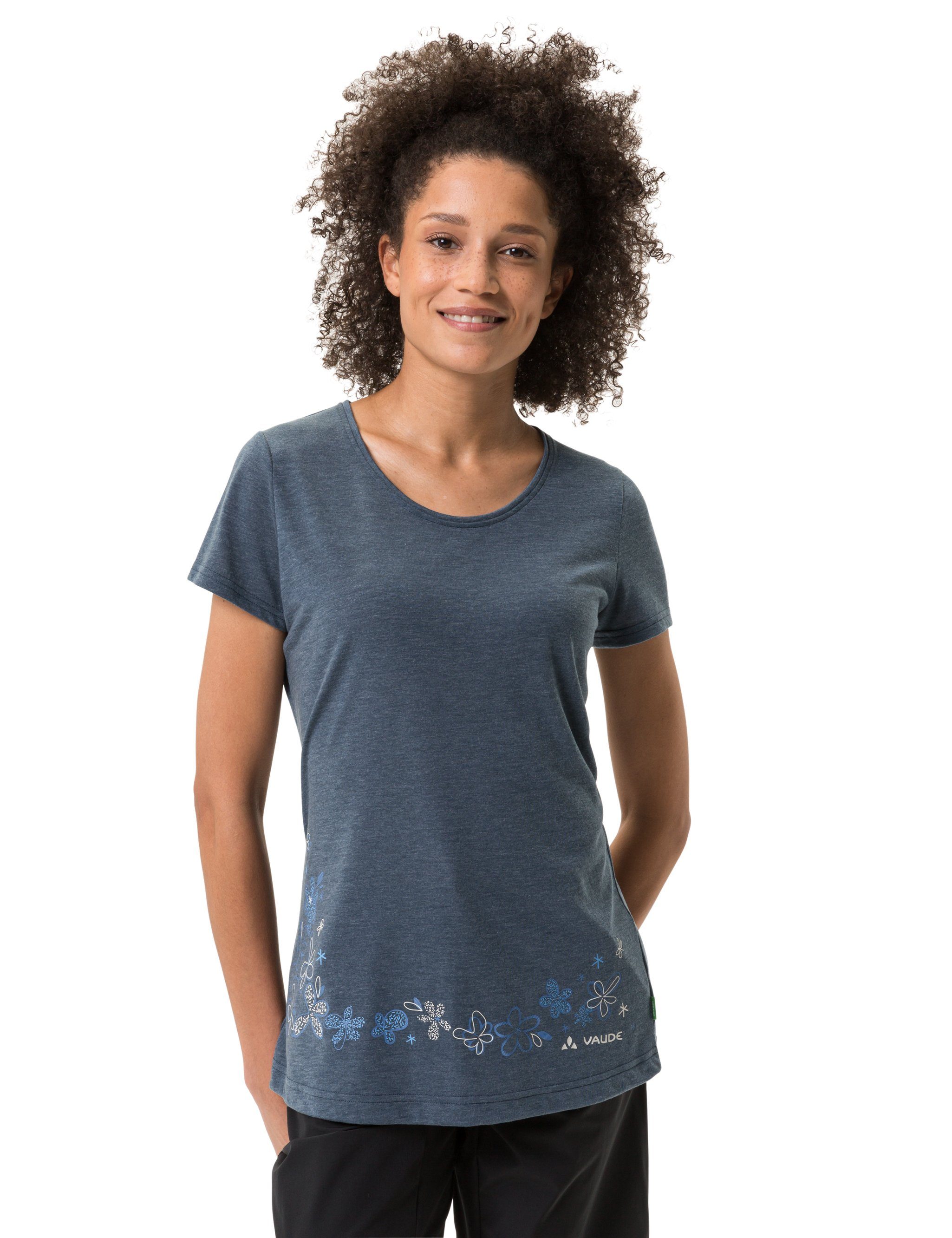 T-Shirt II T-Shirt sea (1-tlg) Grüner Skomer Women's VAUDE sea/dark Print Knopf dark