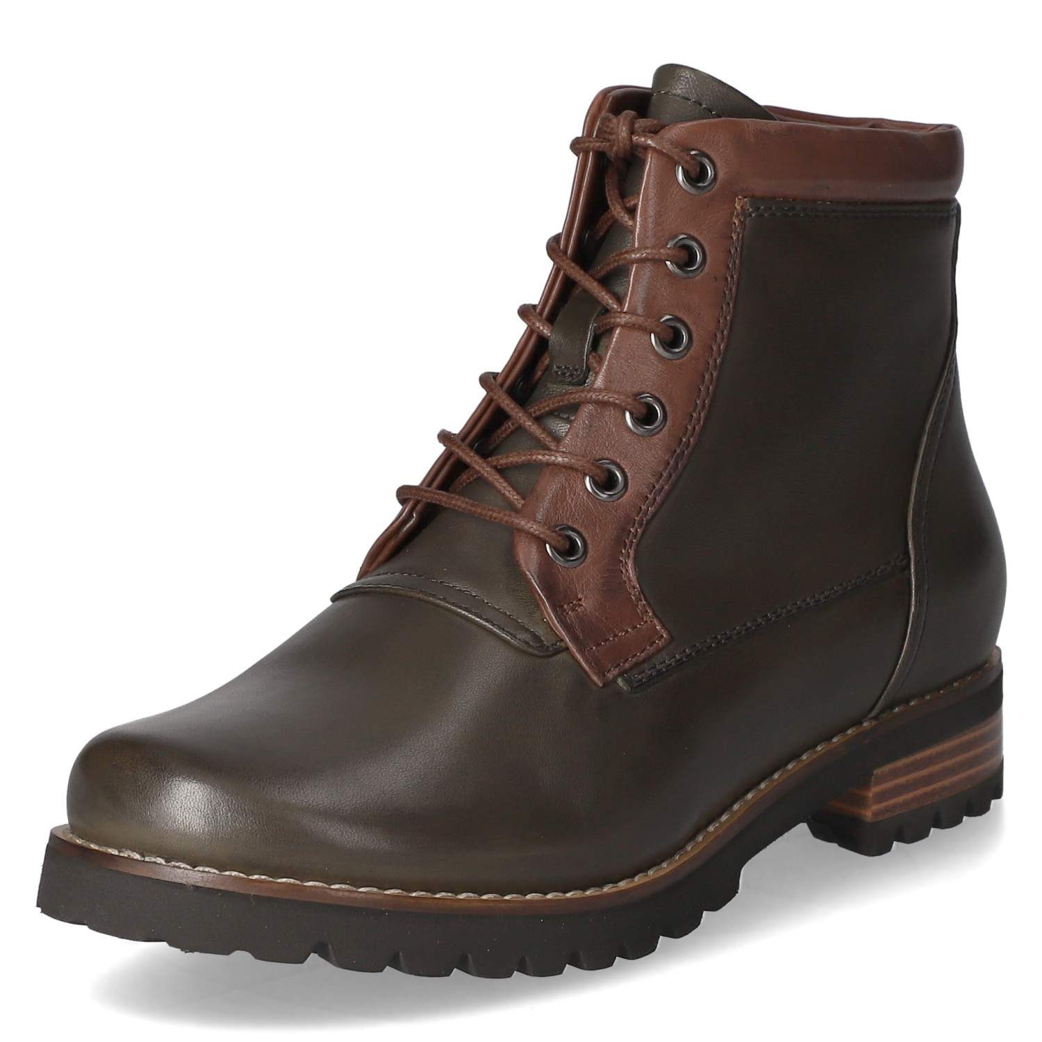 Kaerlek Kaerlek Layla 02/new Muscio/Noce Damen Glattleder green Schnürstiefel
