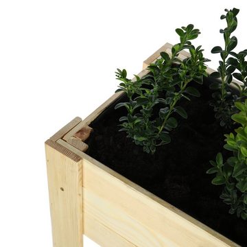 Zestri Hochbeet Kräuterbeet mit Ablage Holz Gemüsebeet Blumenkasten Balkon Frühbeet, Made in Europe, mit Ablage, mit Vlies