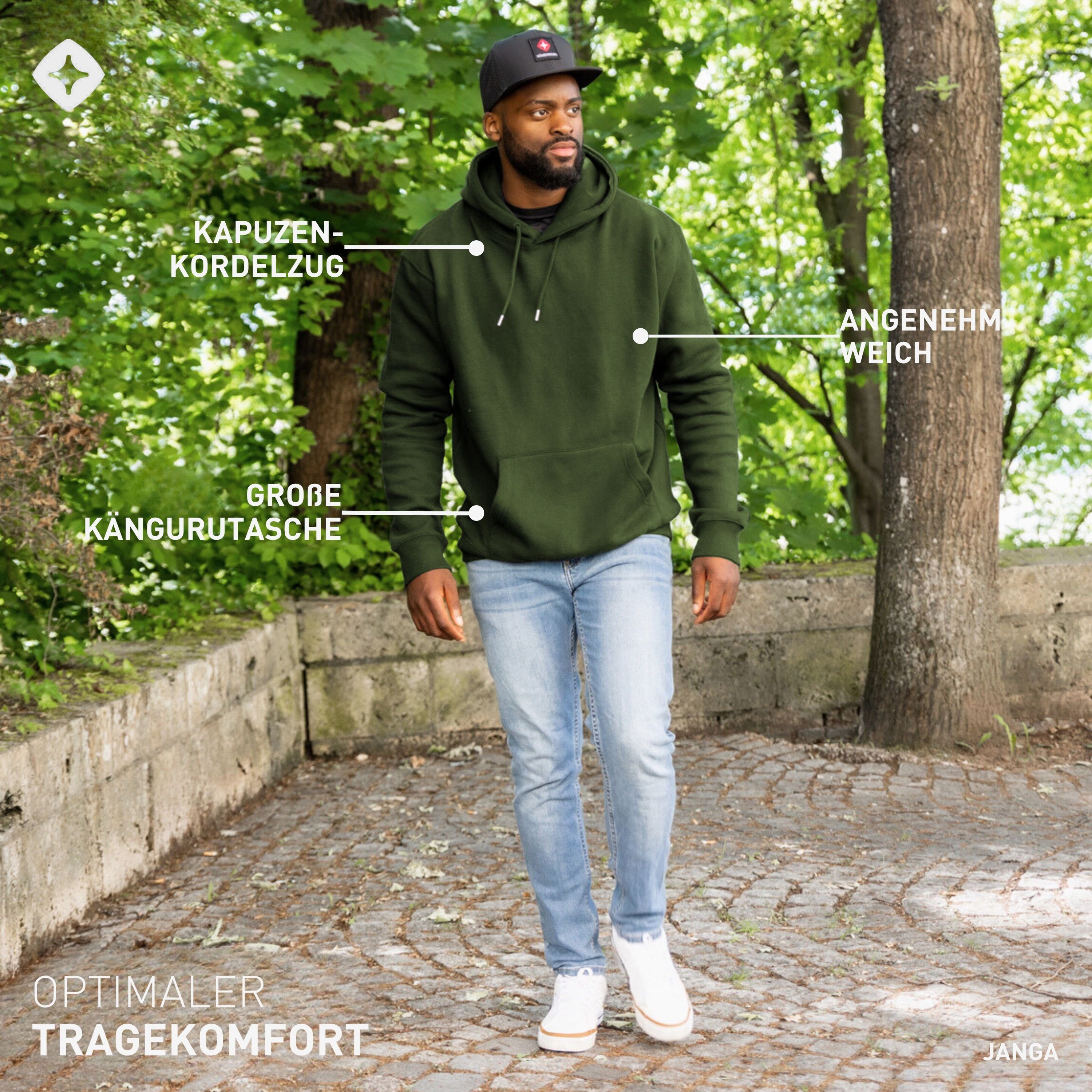 Höhenhorn Hoodie Janga Herren Kapuzen Pullover für Männer Hoody Sweatshirt Hochwertige Baumwolle, weiche Innenseite, angenehm warm