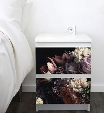 MyMaxxi Möbelfolie Kommodenaufkleber Malm Violetter Blumenstrauß seitlich