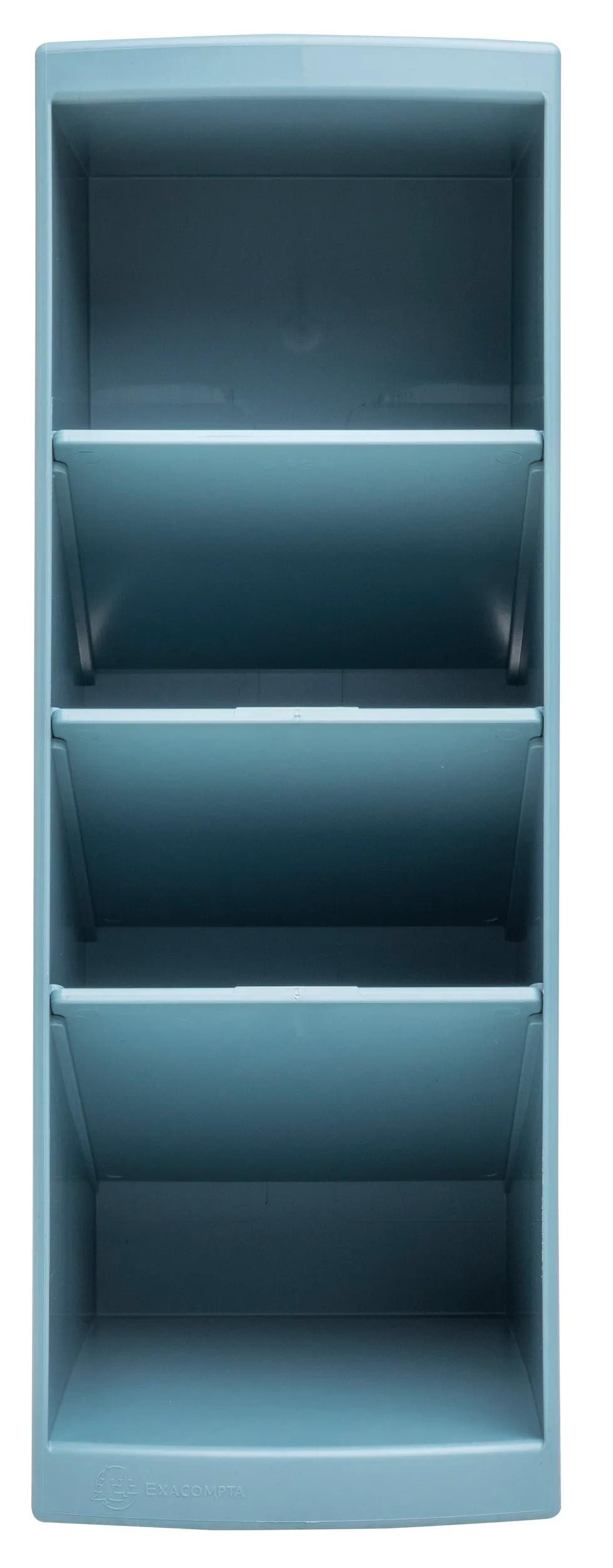 EXACOMPTA Aufbewahrungsbox 4x Multitower, 110x82x230 mm, AutentiK - Blaugrau - 68170D, Stifteköcher