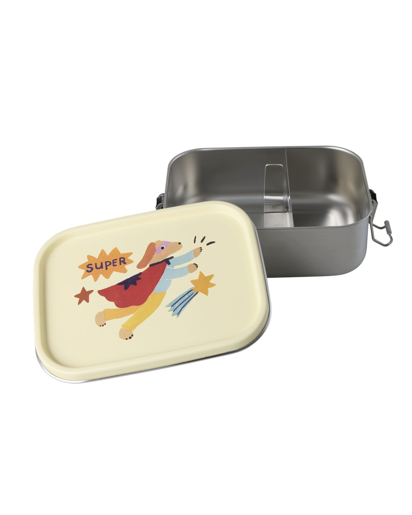 rice Lunchbox Rice Lunchbox aus Metall - Super Hero Print Creme, Metall, (1-tlg)