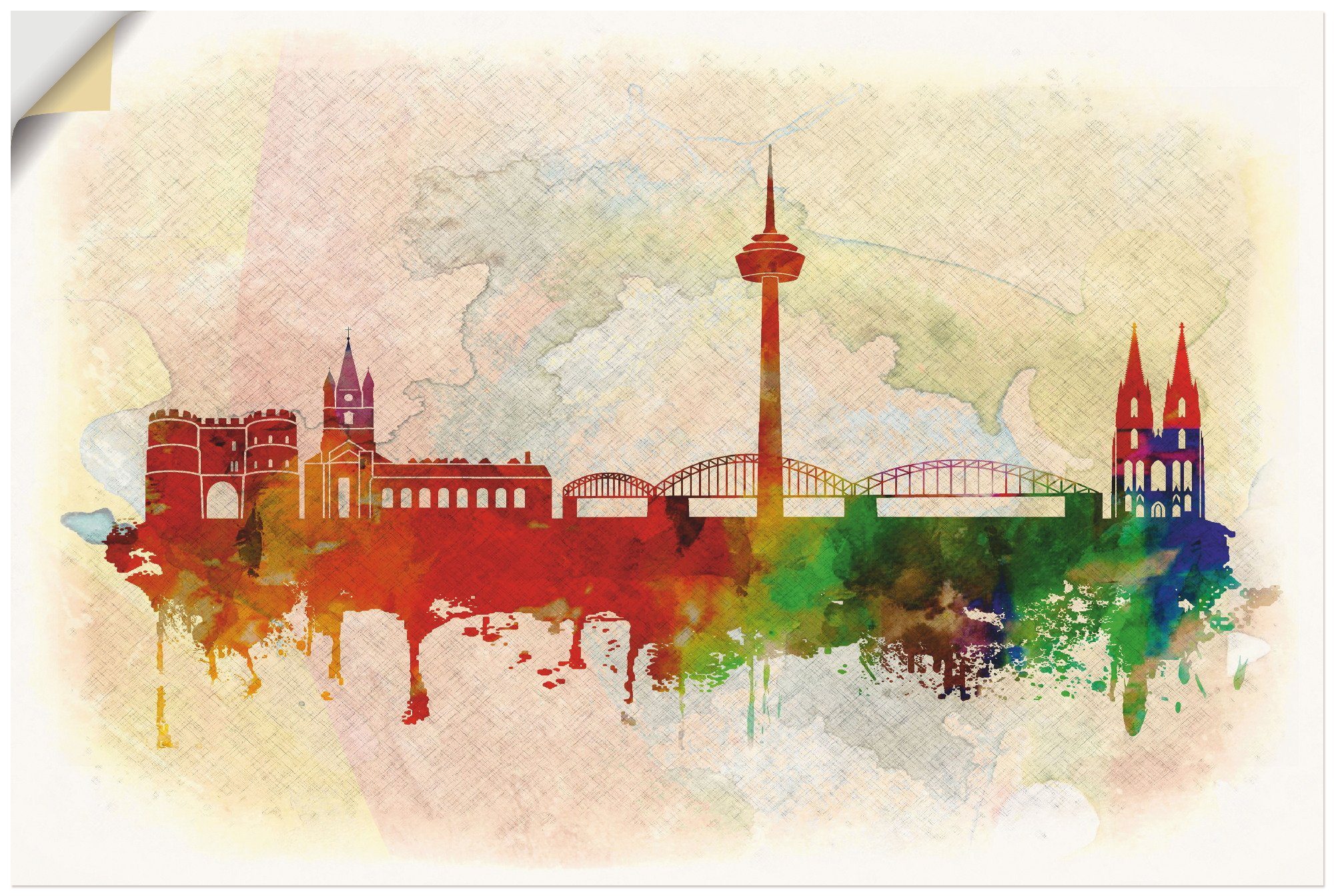 Artland Wandbild Bremen Deutschland Skyline, Alubild, versch. Poster (1 in Wandaufkleber als oder St), Deutschland Leinwandbild, Größen