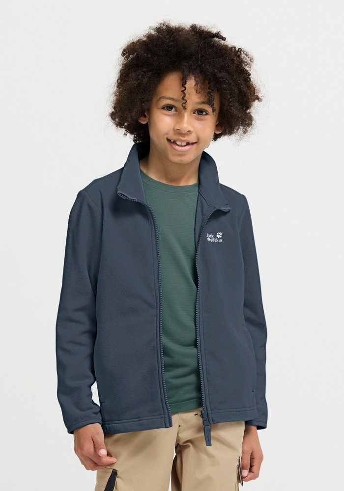 Jack Wolfskin Fleecejacke TAUNUS 100 FZ K winddicht, atmungsaktiv, Übergangsjacke