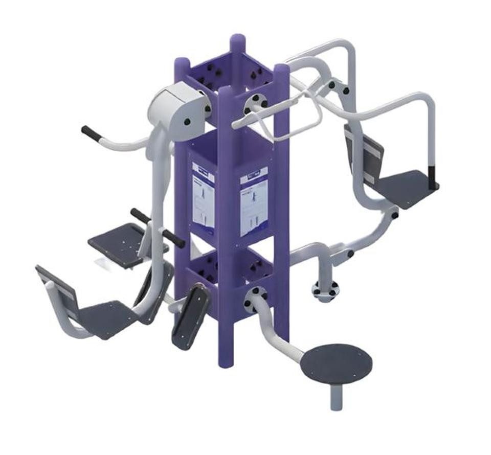 JVmoebel Kraftstation Multifunktionsturm mit Liegestützgriffen und Beinpresse, (1-tlg., Straßensportgeräte), Made in Europa