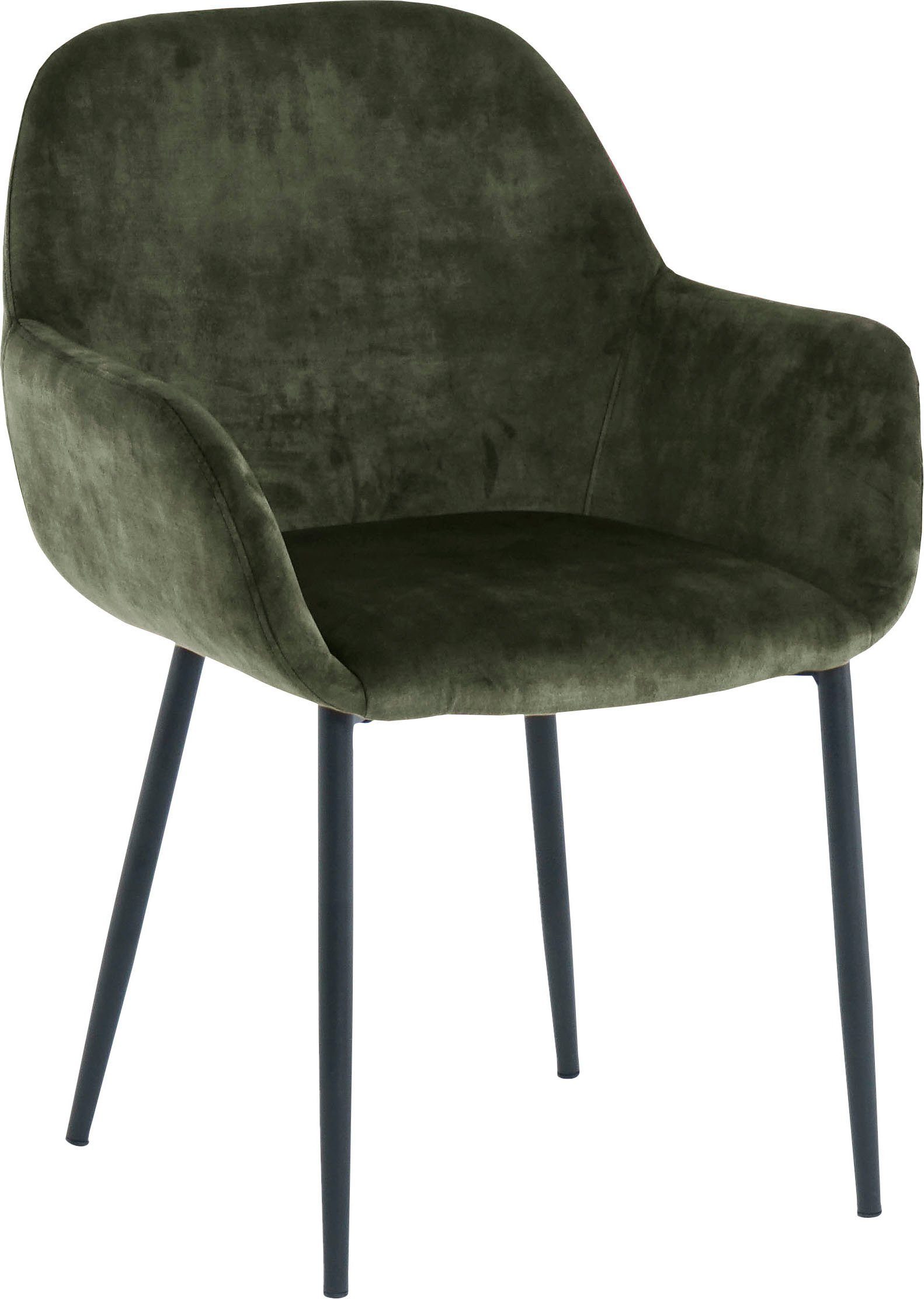 SIT Armlehnstuhl (Set, 2 Samtoptik | Bezug Grün Grün/schwarz glamouröser in St)