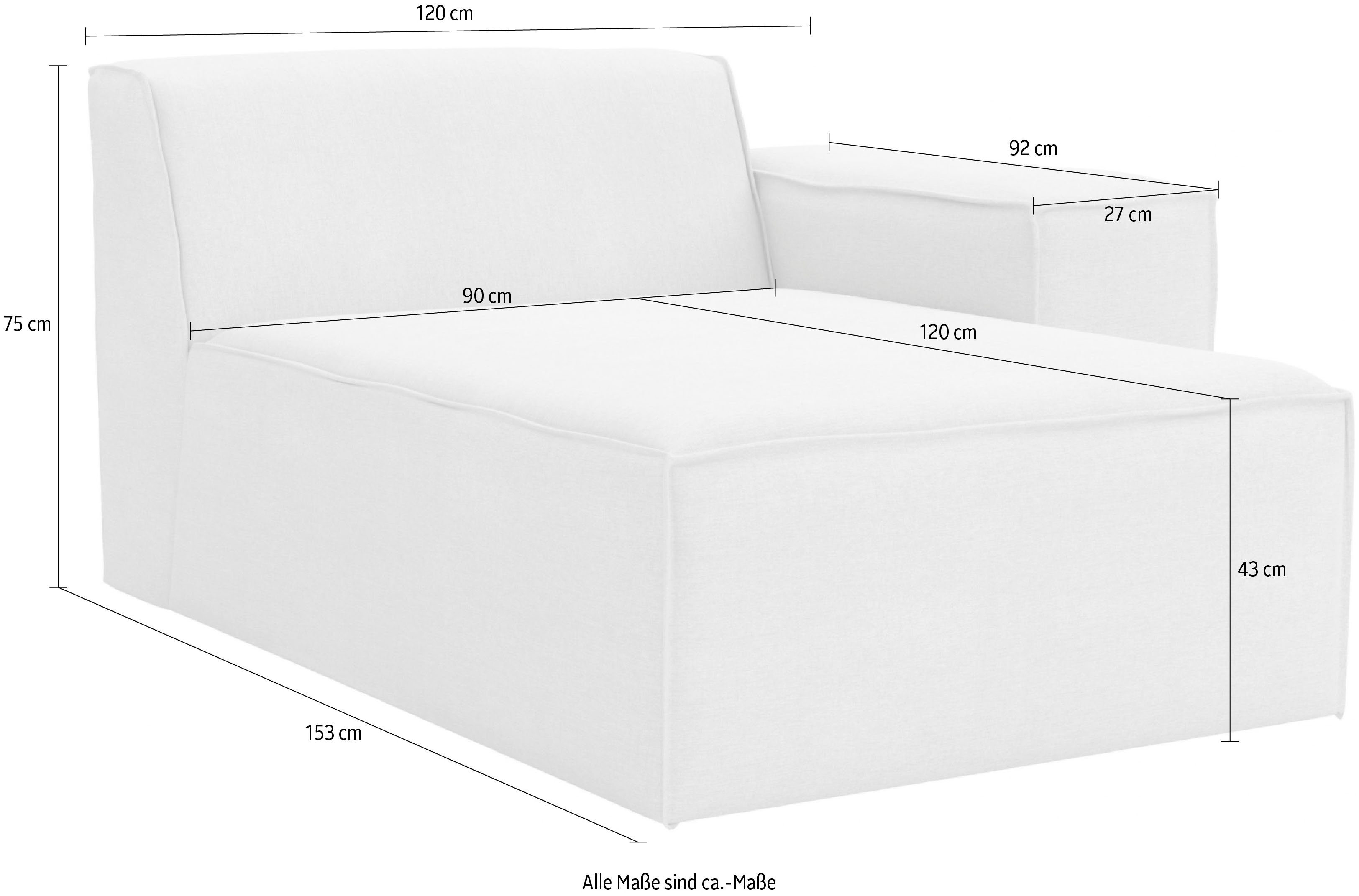 Norvid, wahlweise dark Chaiselongue Komfortschaum Taschenfederkern oder modular, Kaltschaum, mit gray RAUM.ID