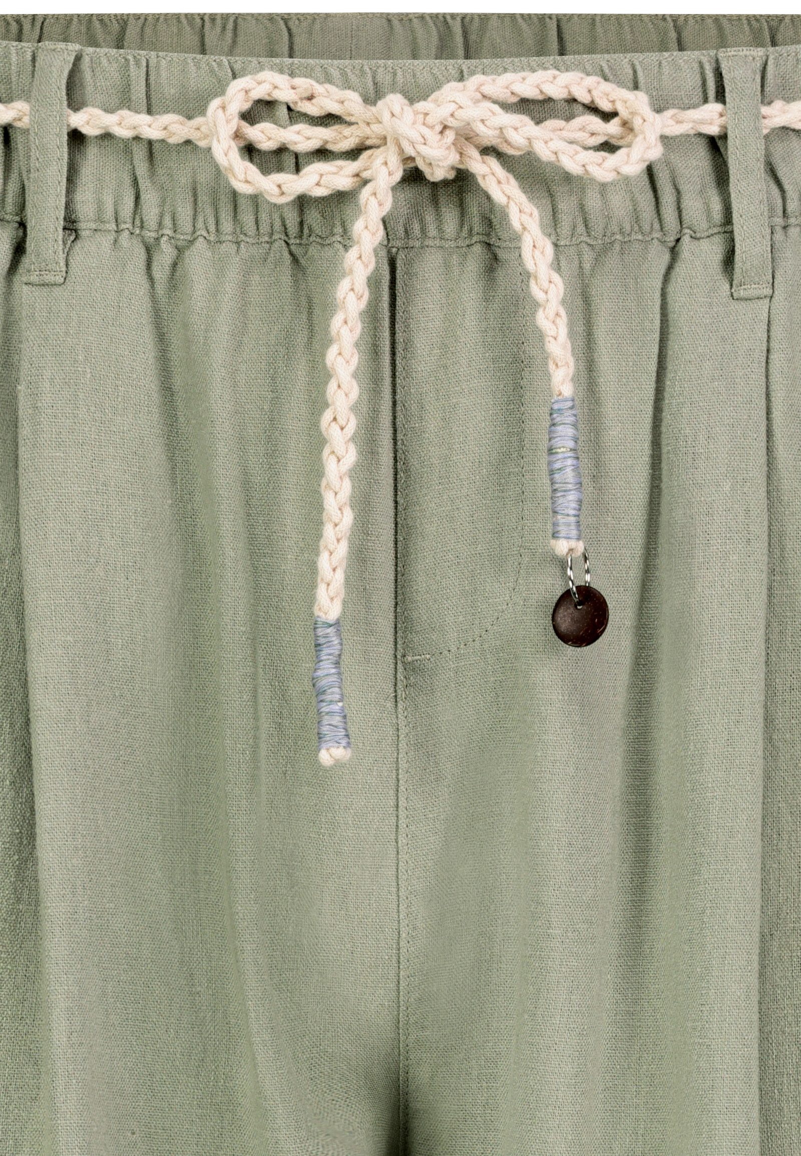 Eight2Nine Bermudas Damen Leinen Short Shorts Bermuda Leicht Freizeit mit Gürtel – Bild 5 von 5