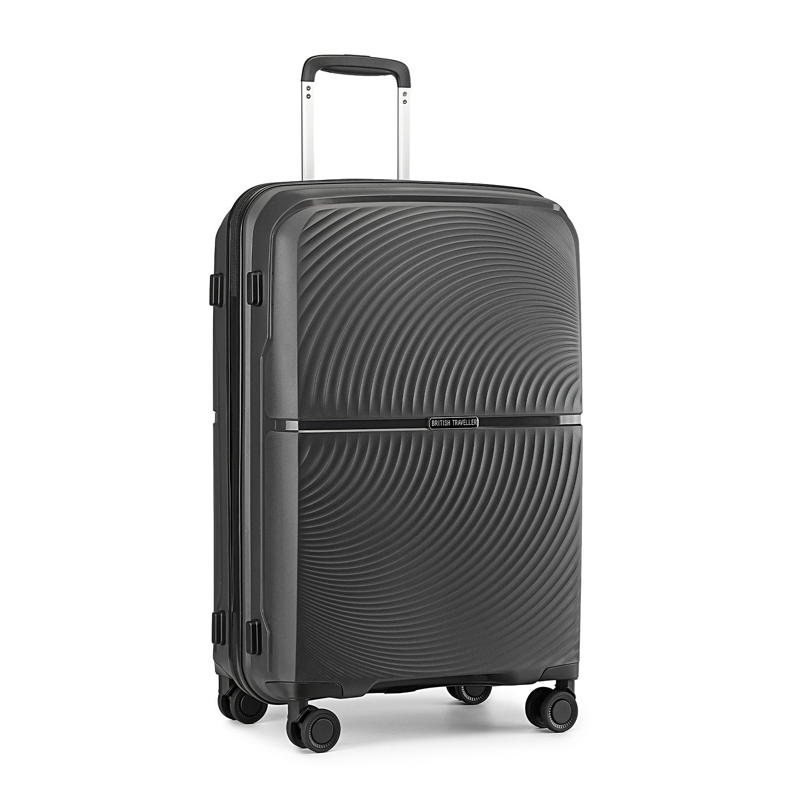 British Traveller Koffer Hartschale Koffer Trolley PP Handgepäck Reisekoffer mit 4 Spinnerräder